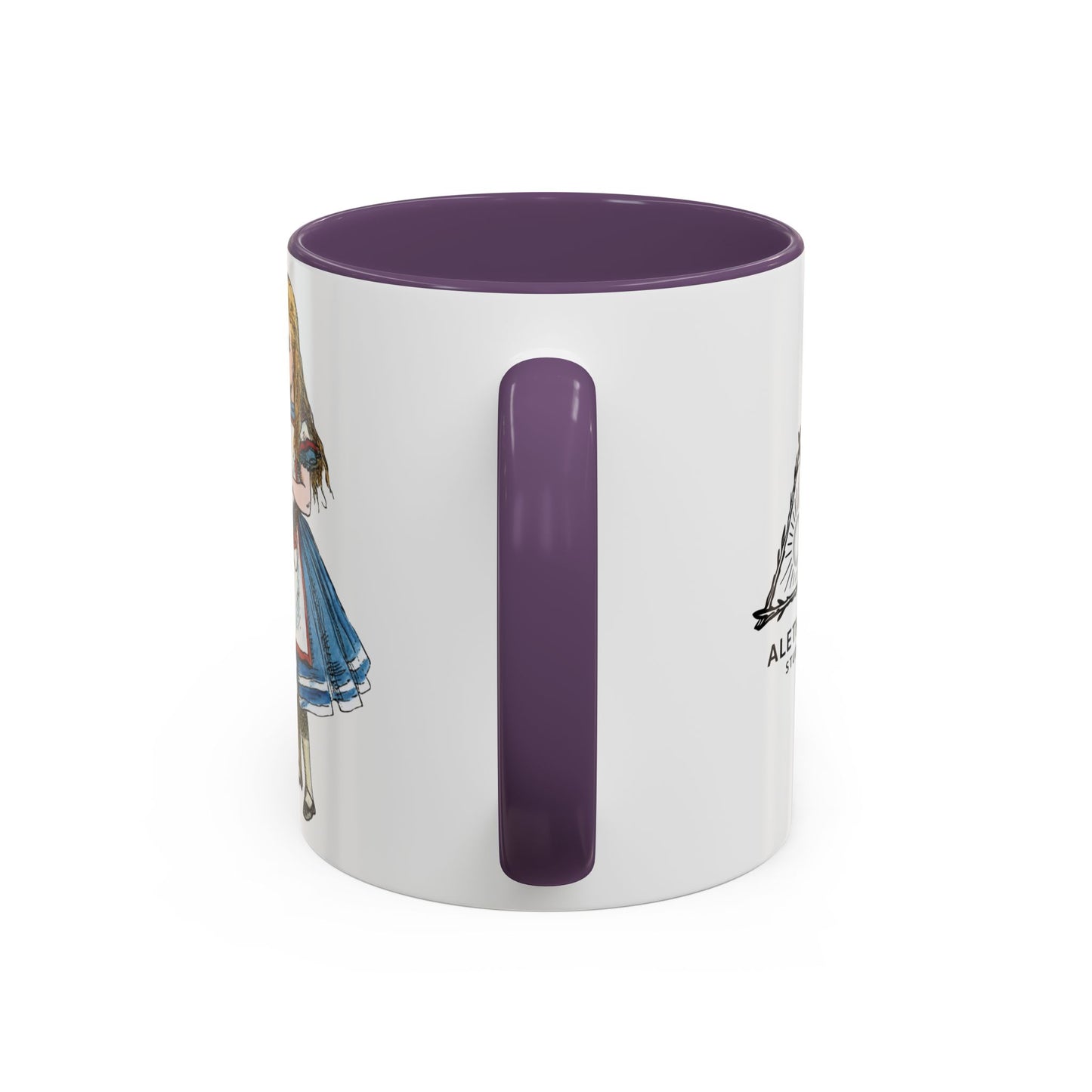 Alice in Wonderland Accent Coffee Mug – Vintage Alice Illustration (11/15 oz)