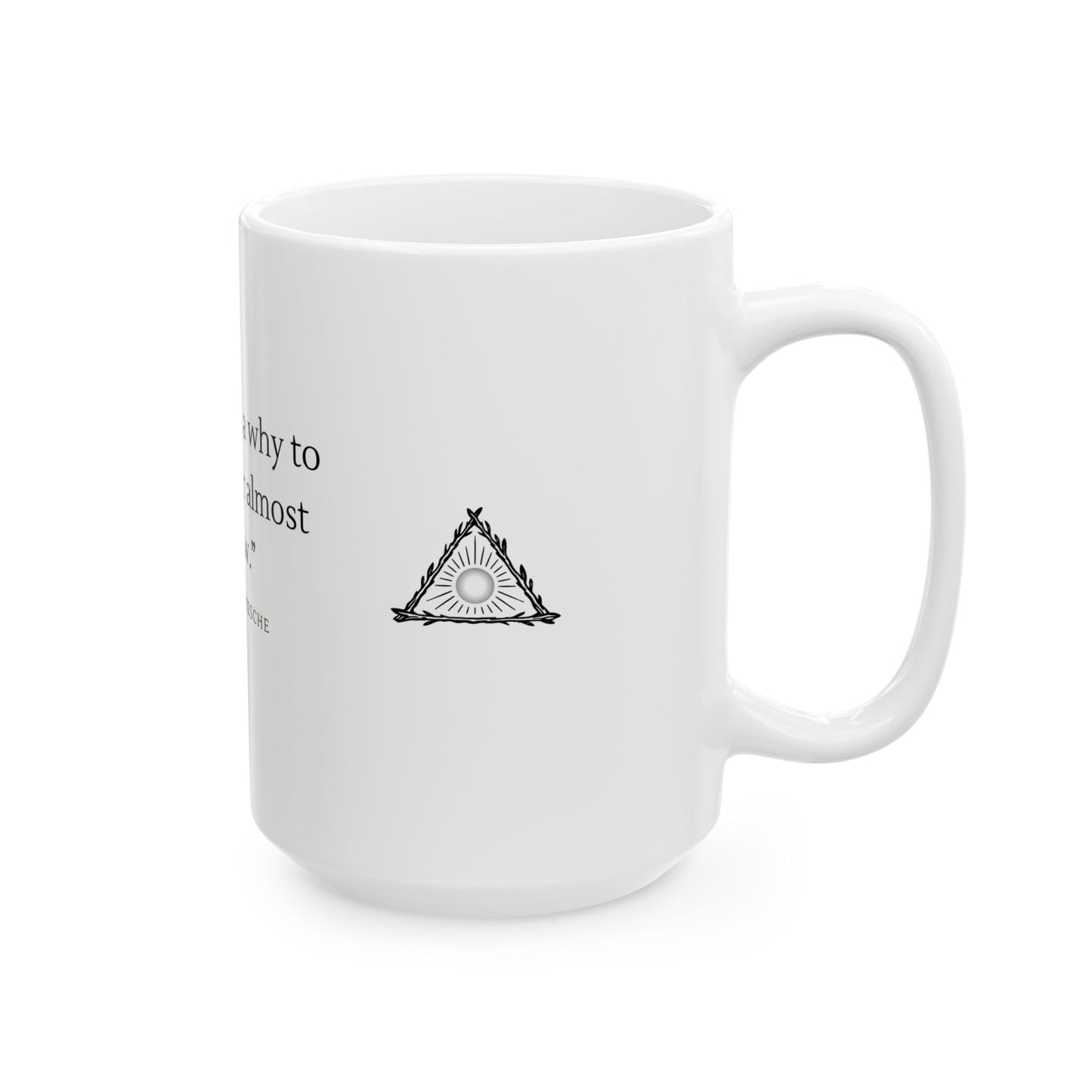 "He Who Has A Why" Mug — Nietzsche