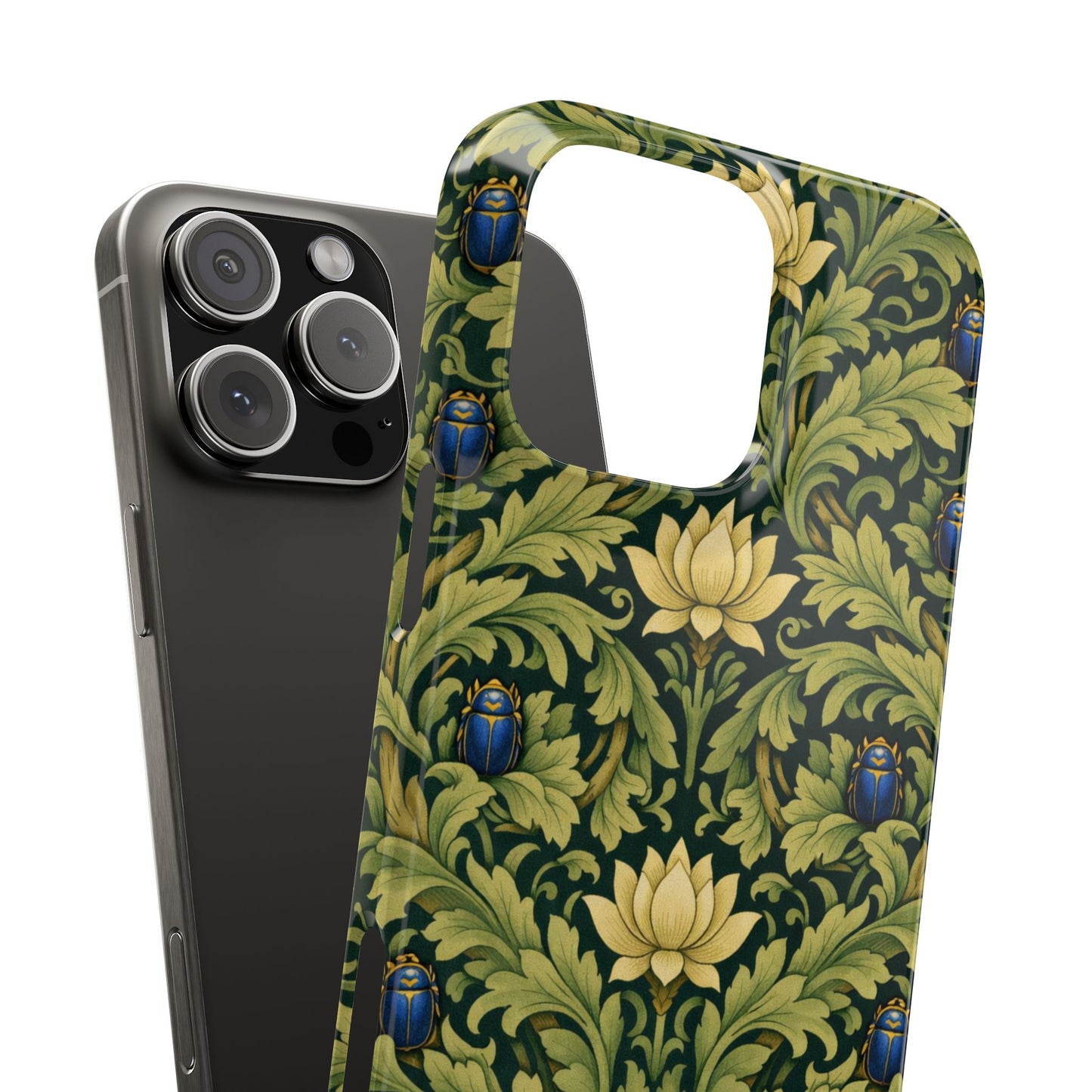 Vintage William Morris Green Lotus & Beetle Slim Phone Case