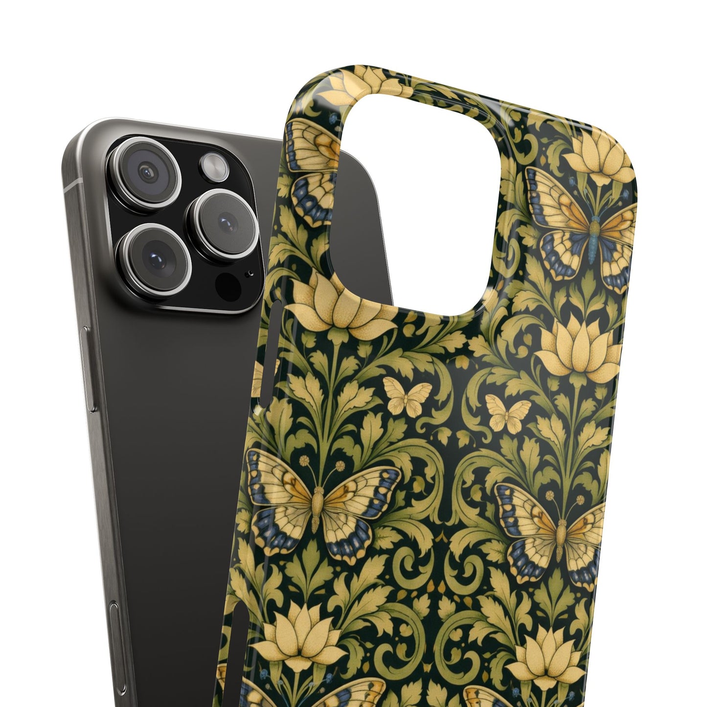 Victorian Butterfly Slim Phone Case — Vintage Floral Pattern