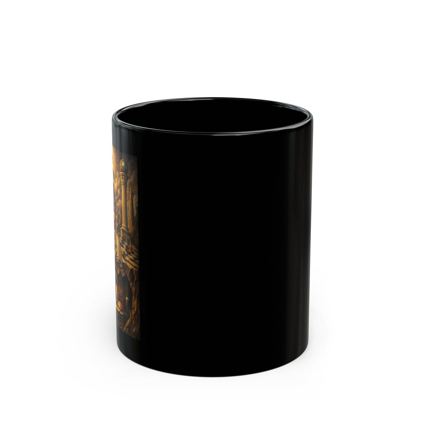 Masonic Third Degree Symbolism — Black Ceramic Mug