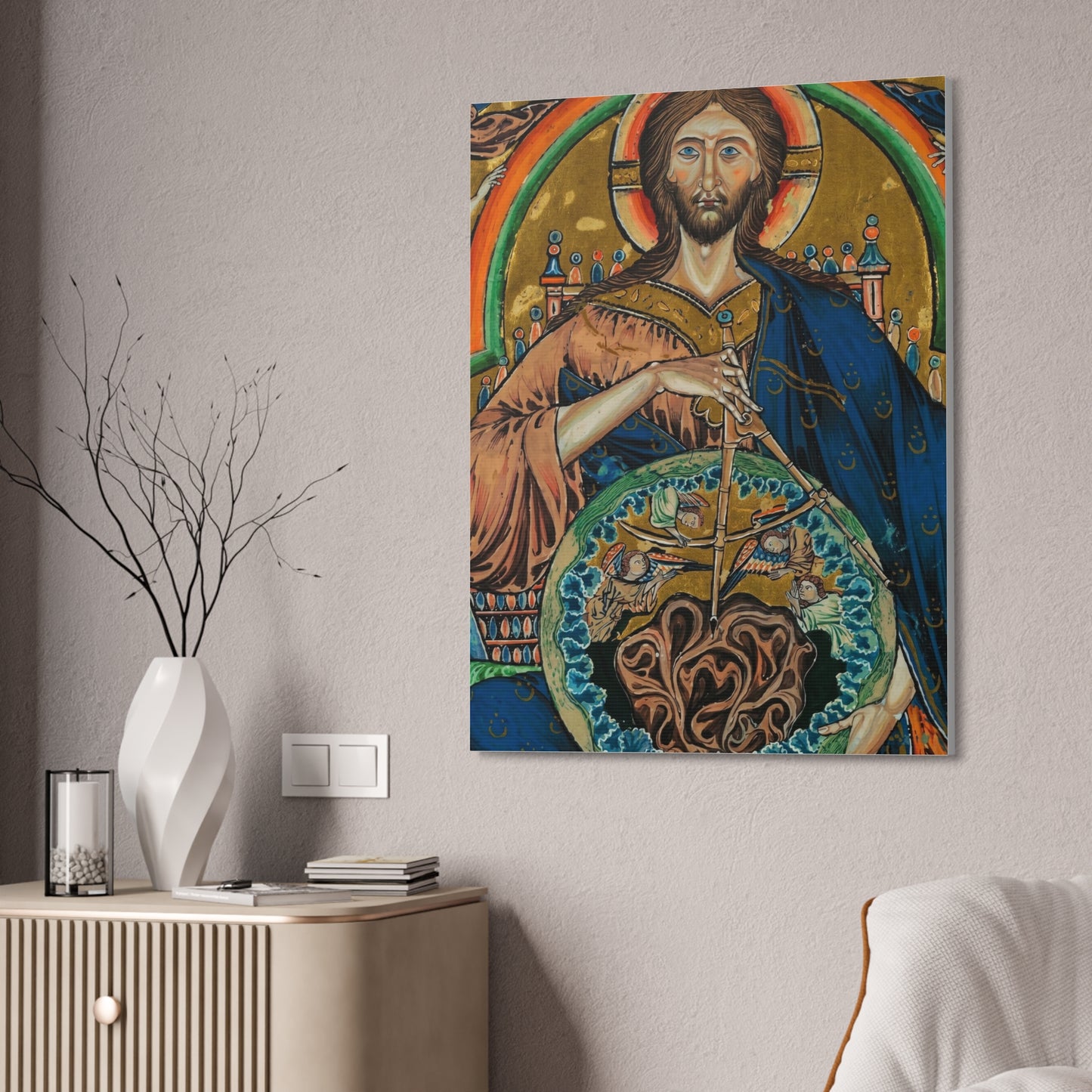 Religious Icon Canvas Print — Christ Pantokrator Stretched 1.5"