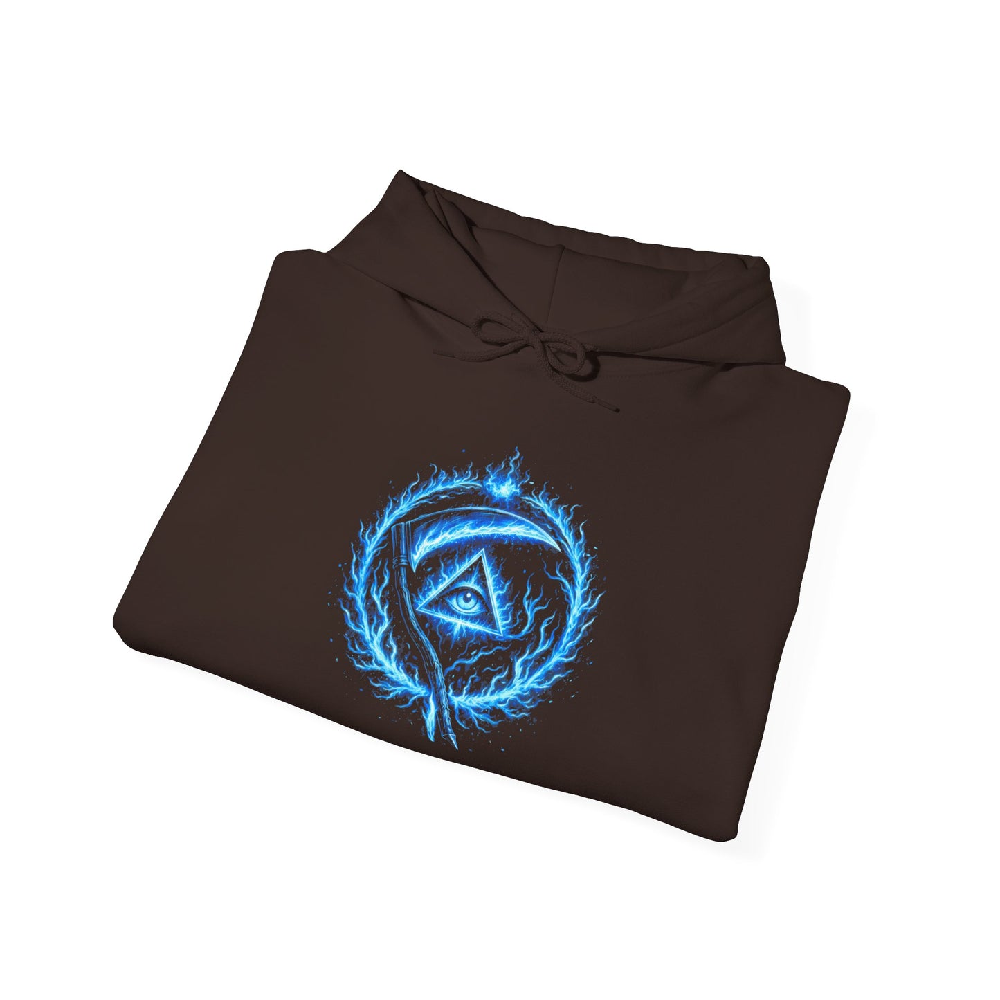 Blue Flame Ouroboros Hoodie – Mystic Eye Symbol Pullover