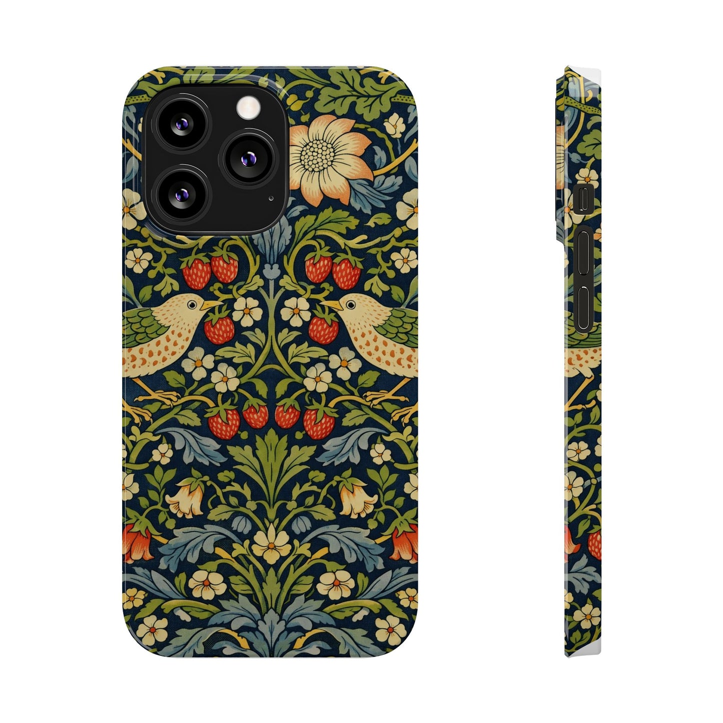 Slim Phone Case — Vintage William Morris Strawberry Thief Floral Pattern