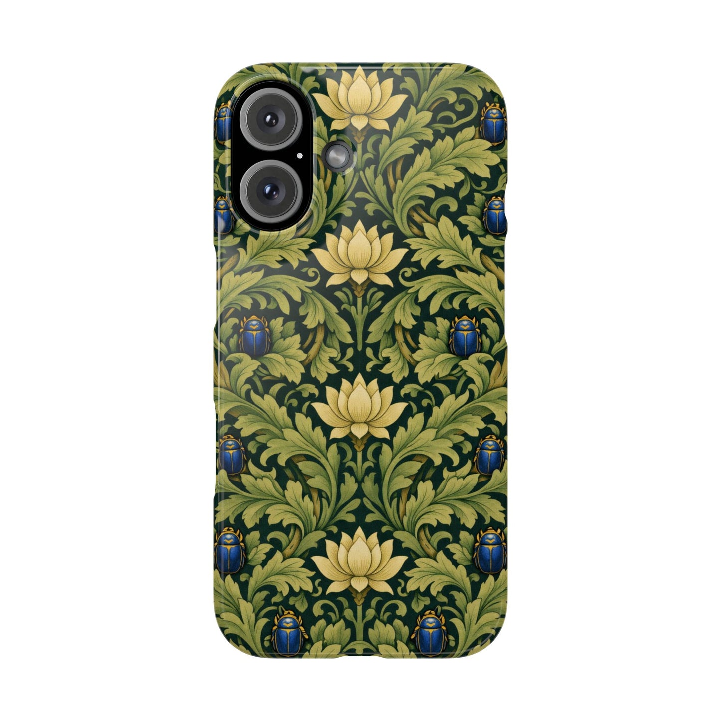 Vintage William Morris Green Lotus & Beetle Slim Phone Case