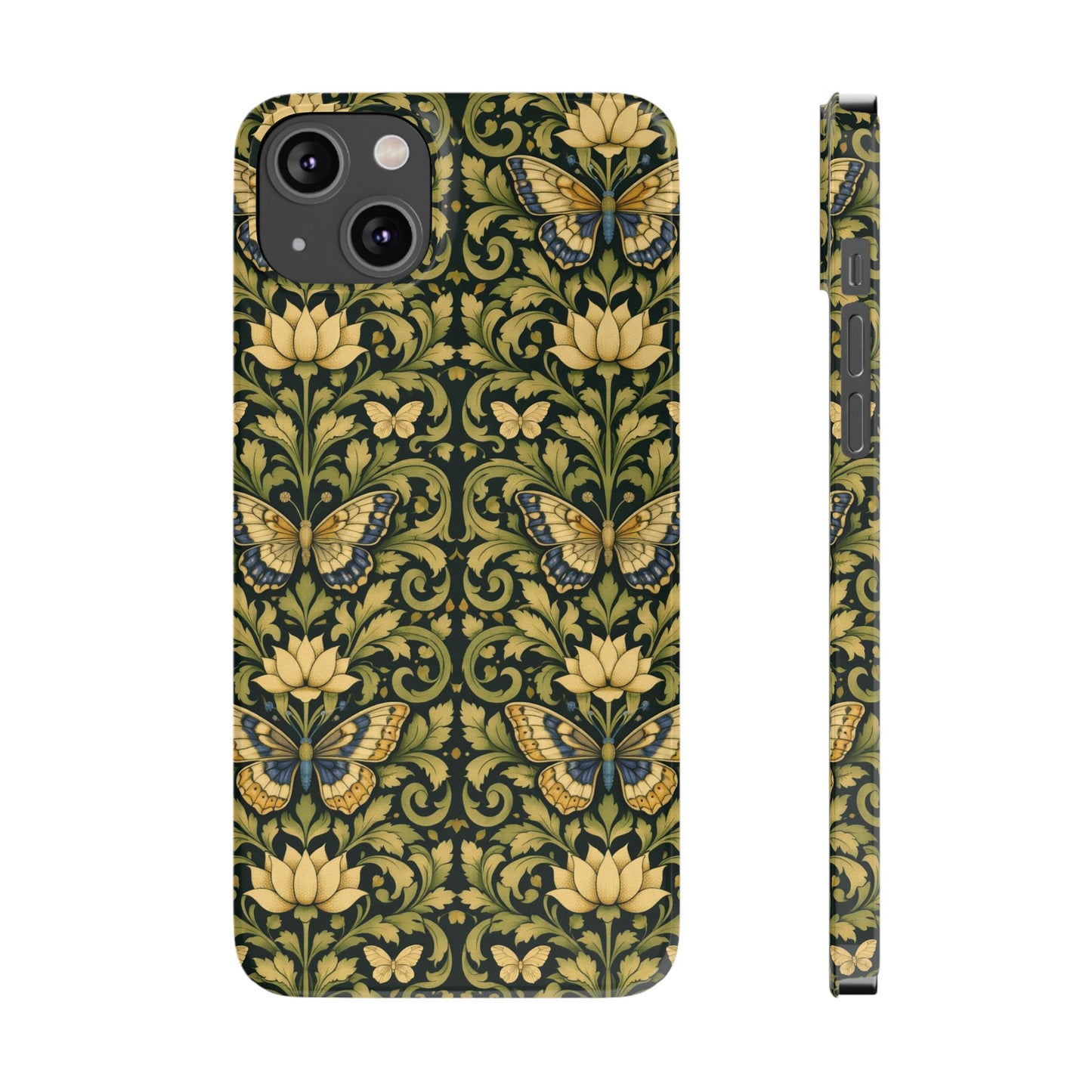Victorian Butterfly Slim Phone Case — Vintage Floral Pattern