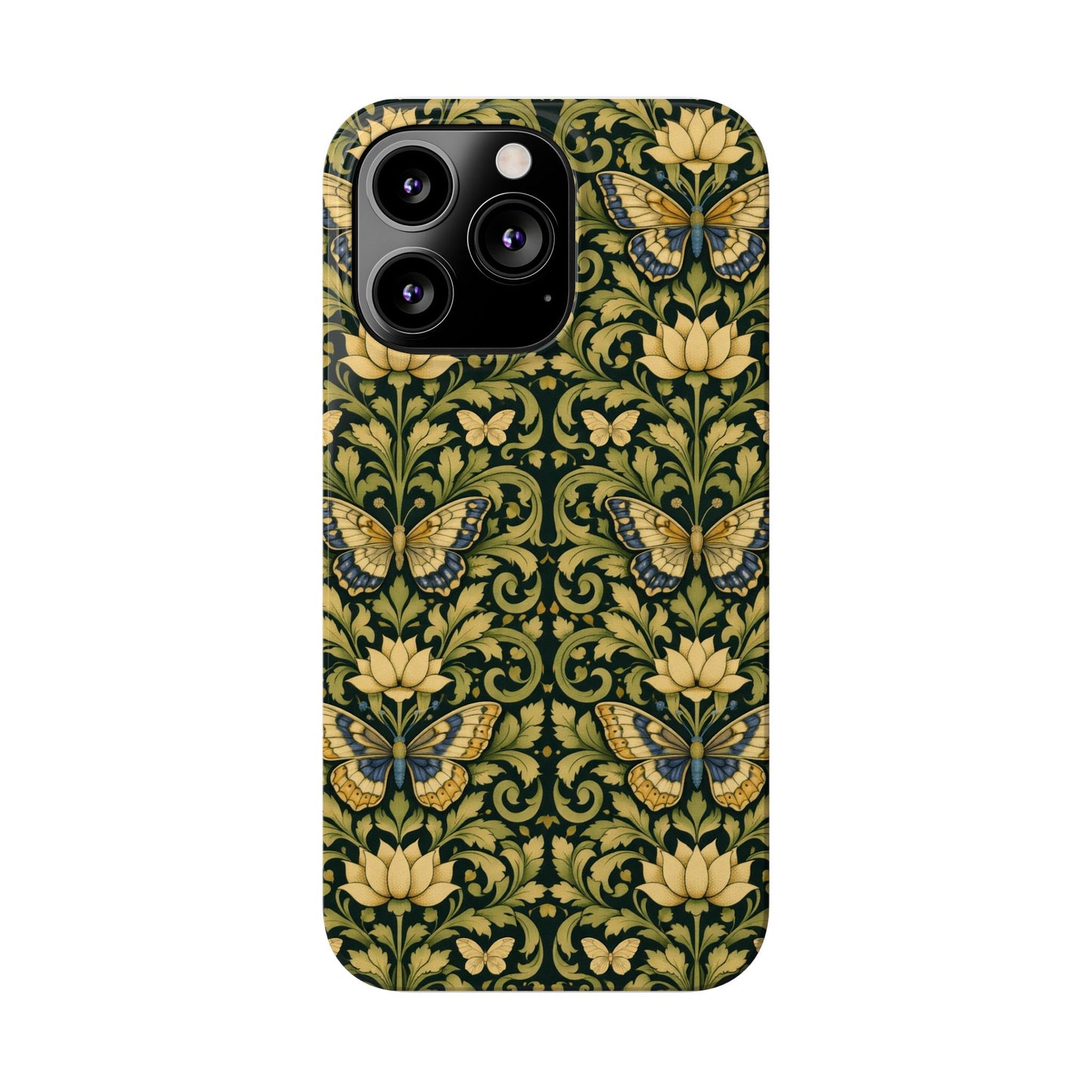 Victorian Butterfly Slim Phone Case — Vintage Floral Pattern