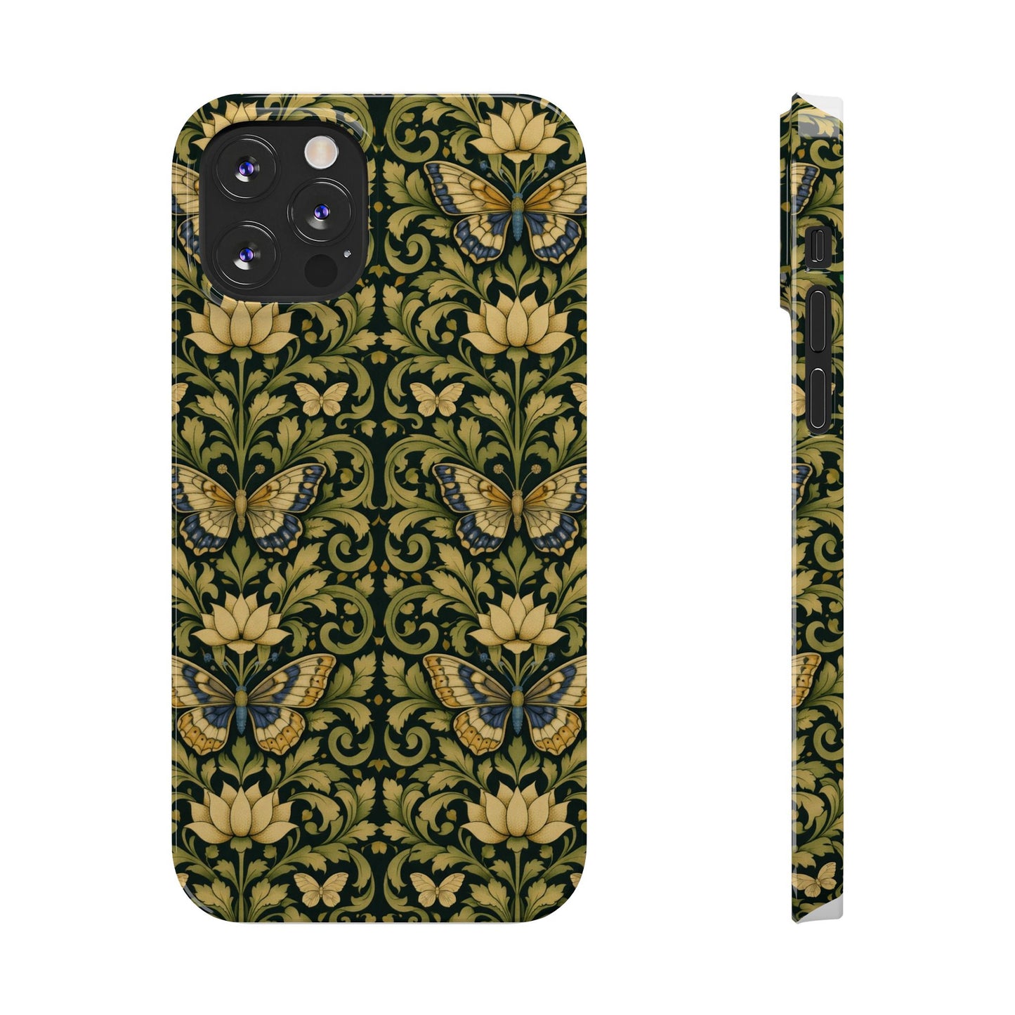 Victorian Butterfly Slim Phone Case — Vintage Floral Pattern