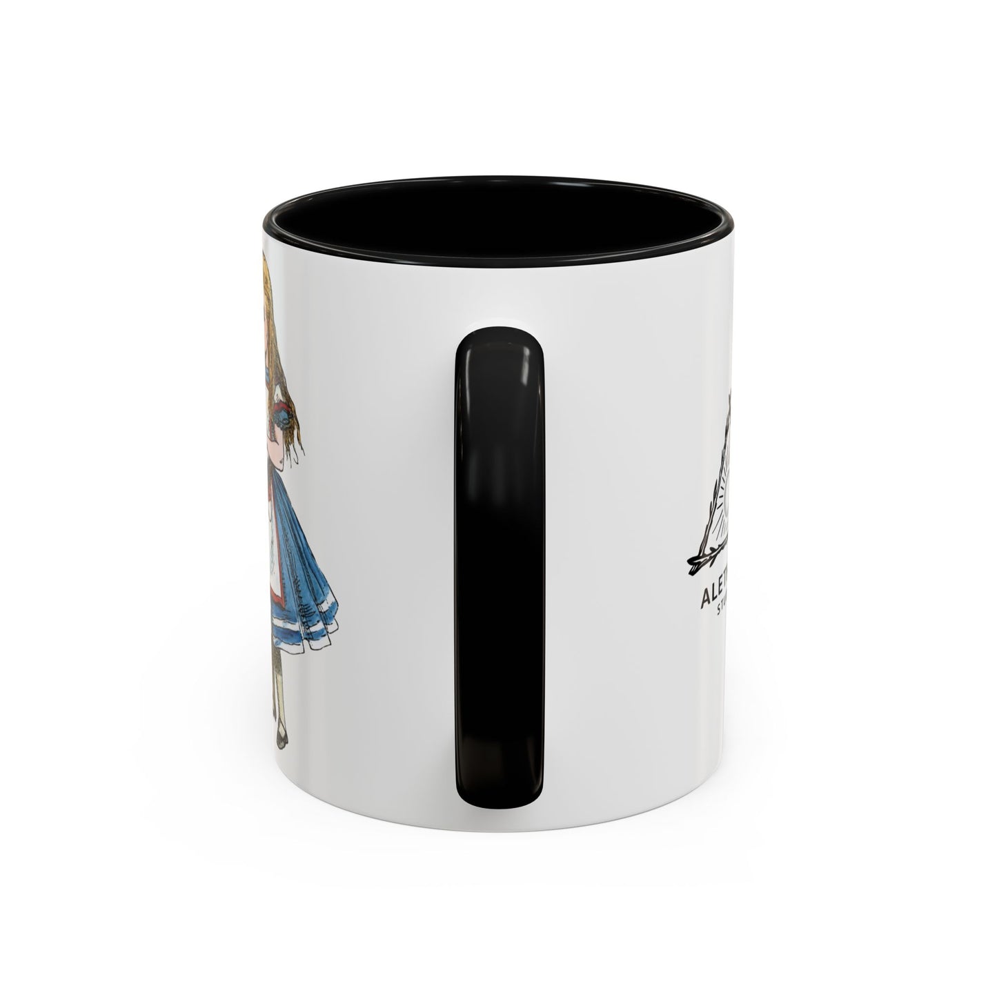 Alice in Wonderland Accent Coffee Mug – Vintage Alice Illustration (11/15 oz)