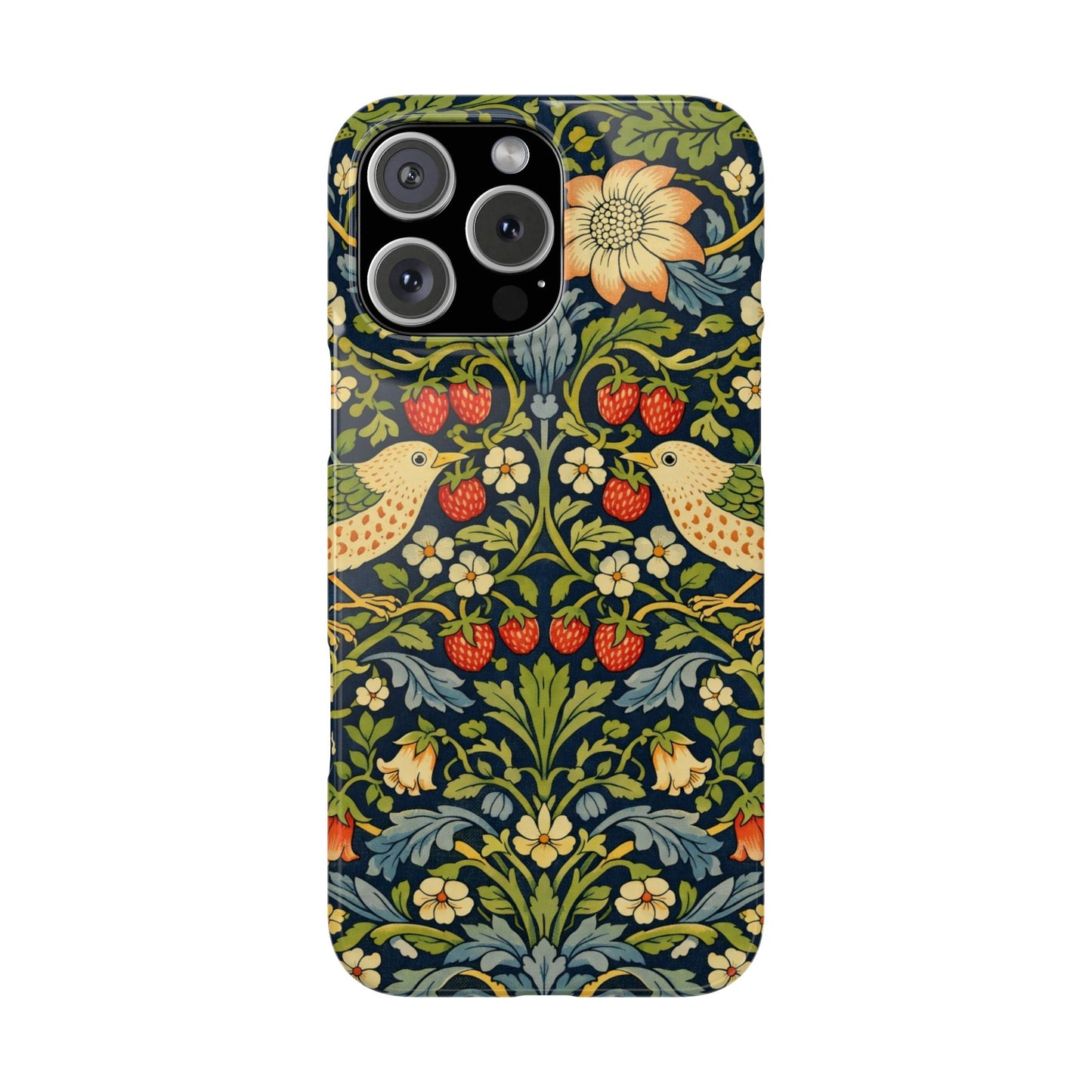 Slim Phone Case — Vintage William Morris Strawberry Thief Floral Pattern
