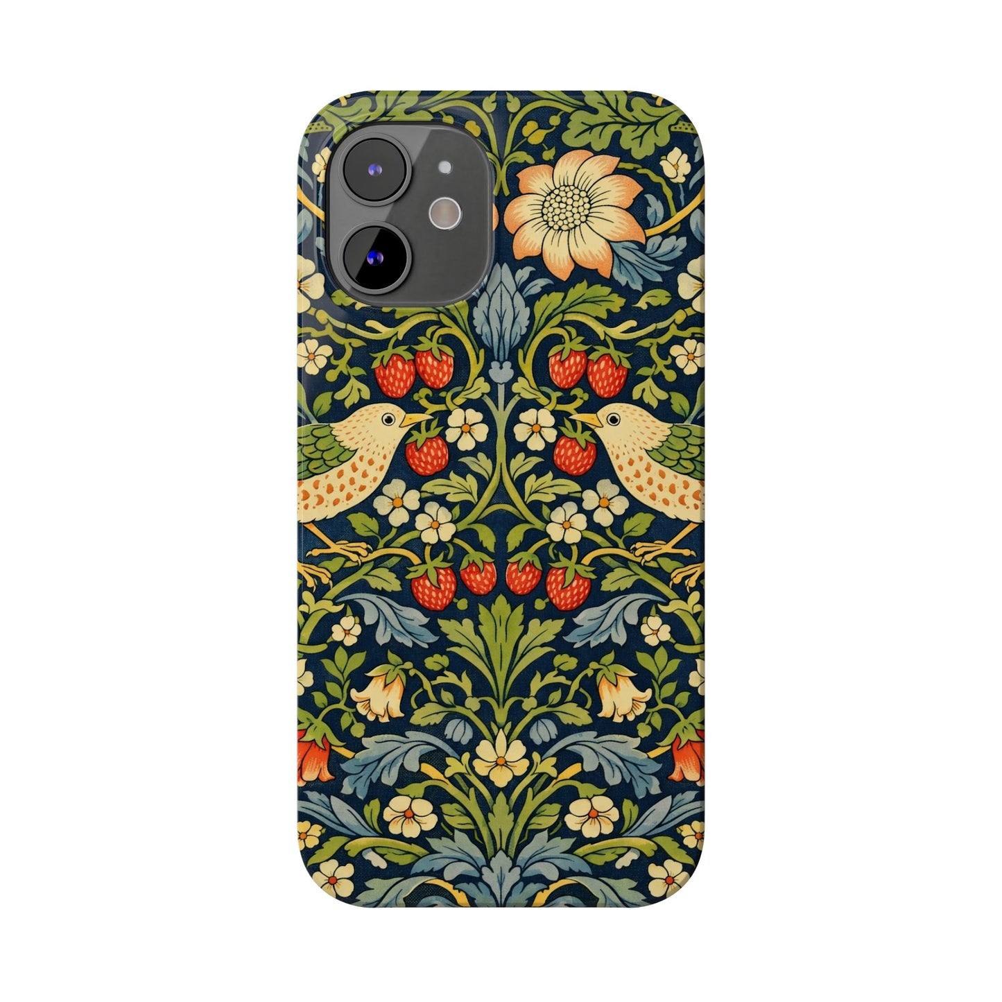 Slim Phone Case — Vintage William Morris Strawberry Thief Floral Pattern