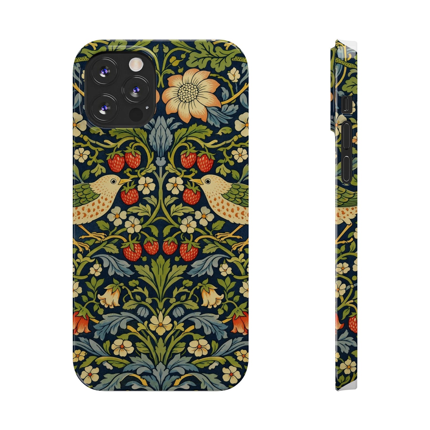 Slim Phone Case — Vintage William Morris Strawberry Thief Floral Pattern