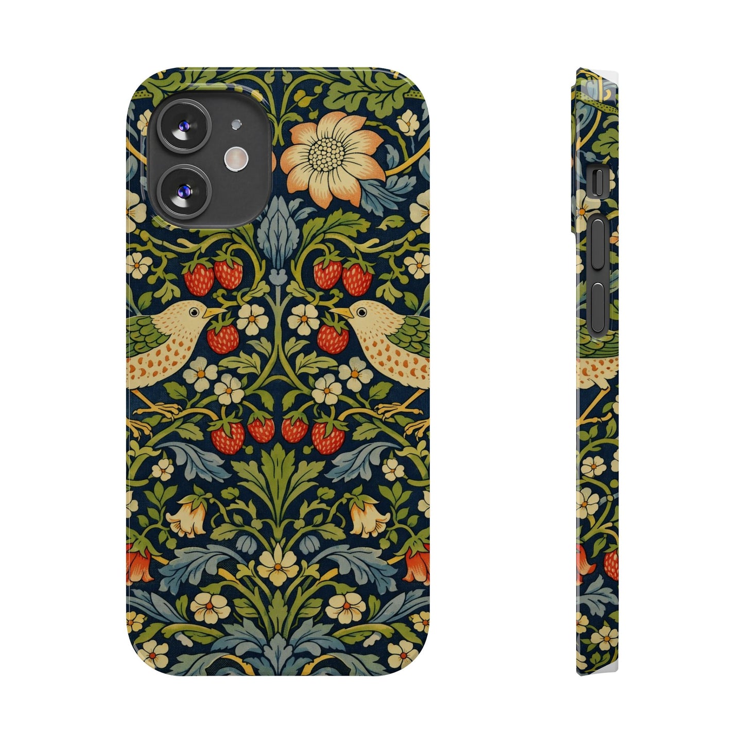 Slim Phone Case — Vintage William Morris Strawberry Thief Floral Pattern