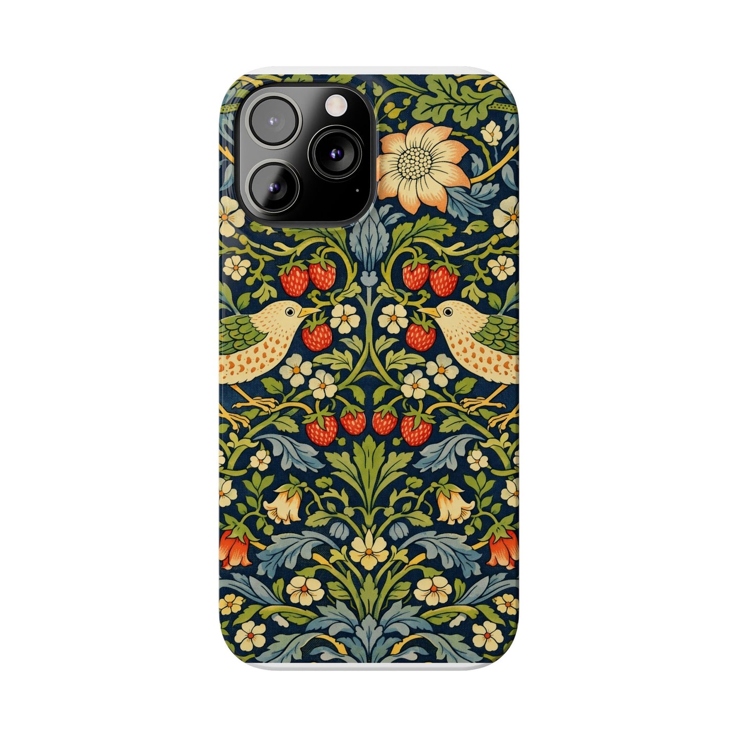 Slim Phone Case — Vintage William Morris Strawberry Thief Floral Pattern