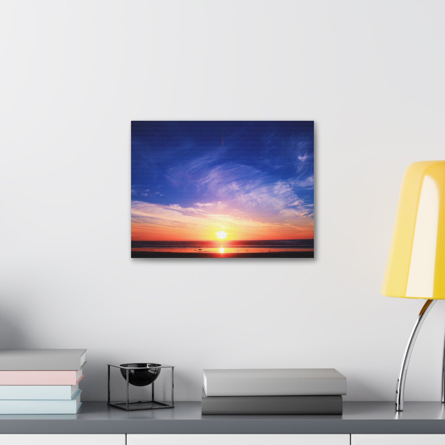 Sunset Ocean Horizon Canvas, Stretched 1.5"