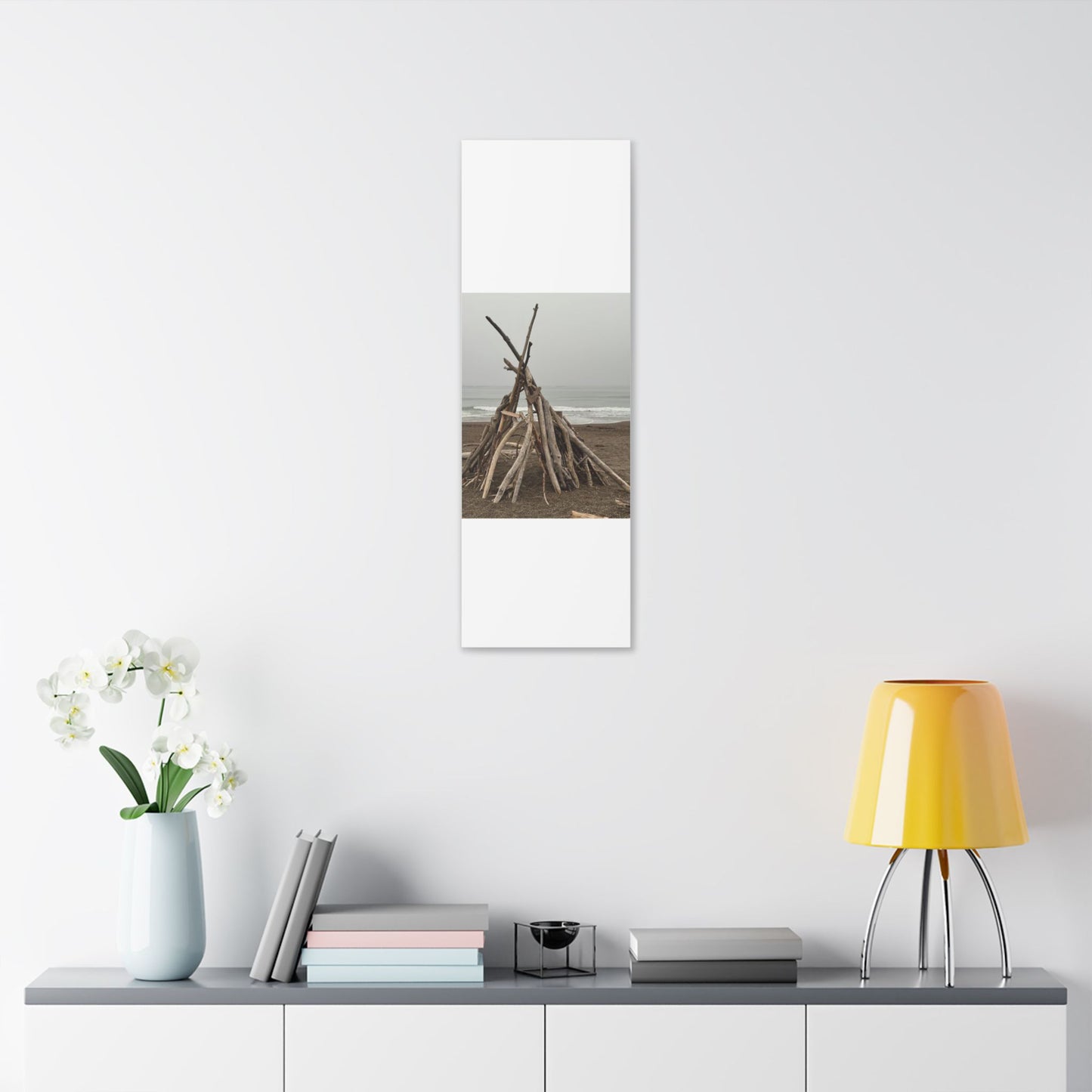 Driftwood Teepee Beach Driftwood Canvas