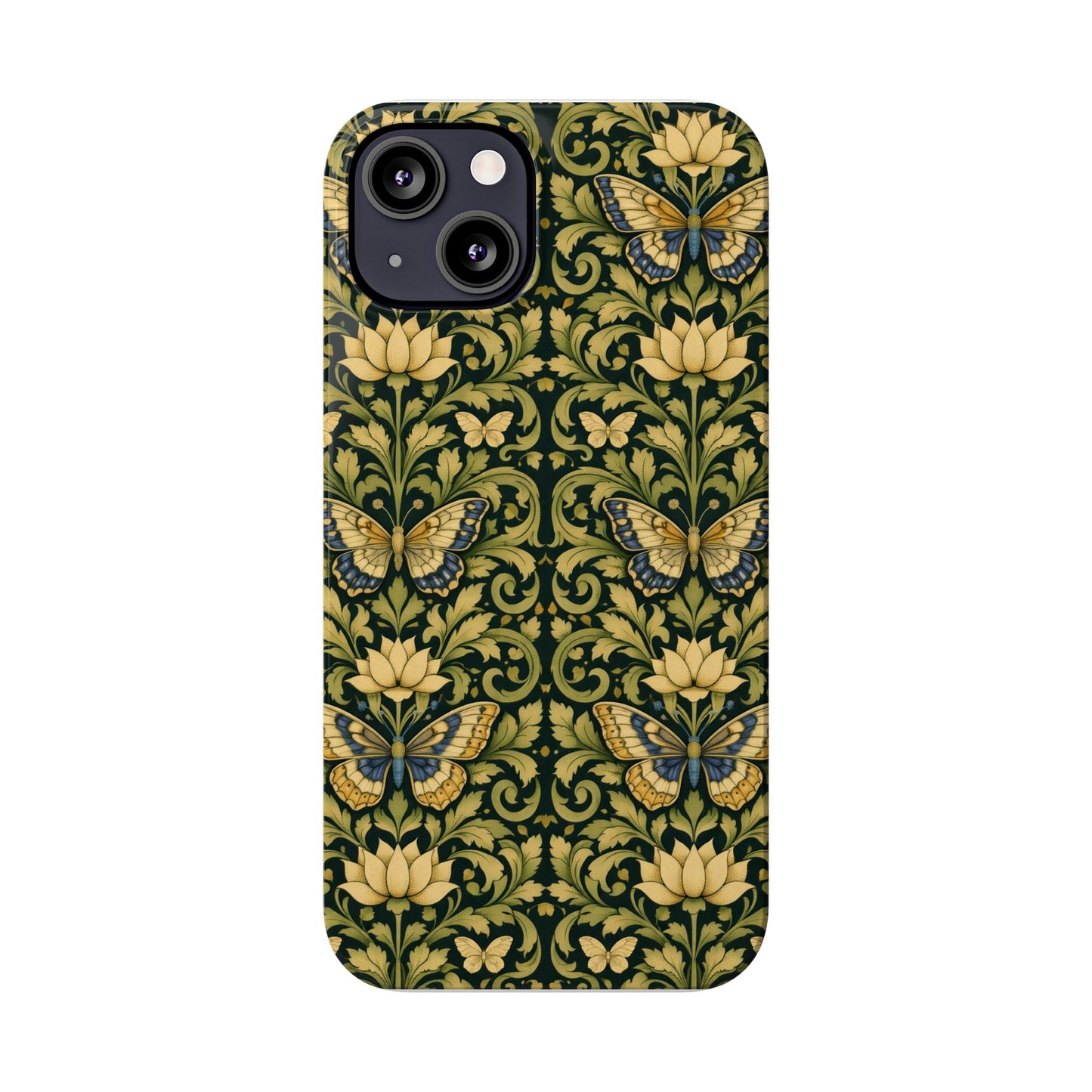 Victorian Butterfly Slim Phone Case — Vintage Floral Pattern