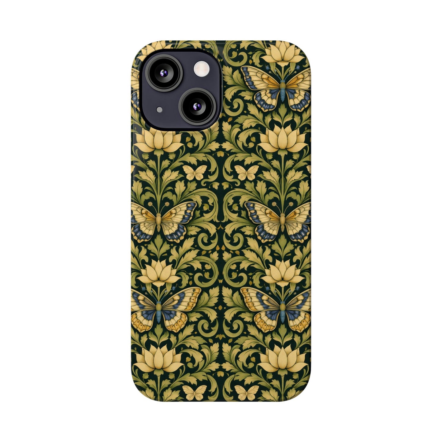 Victorian Butterfly Slim Phone Case — Vintage Floral Pattern