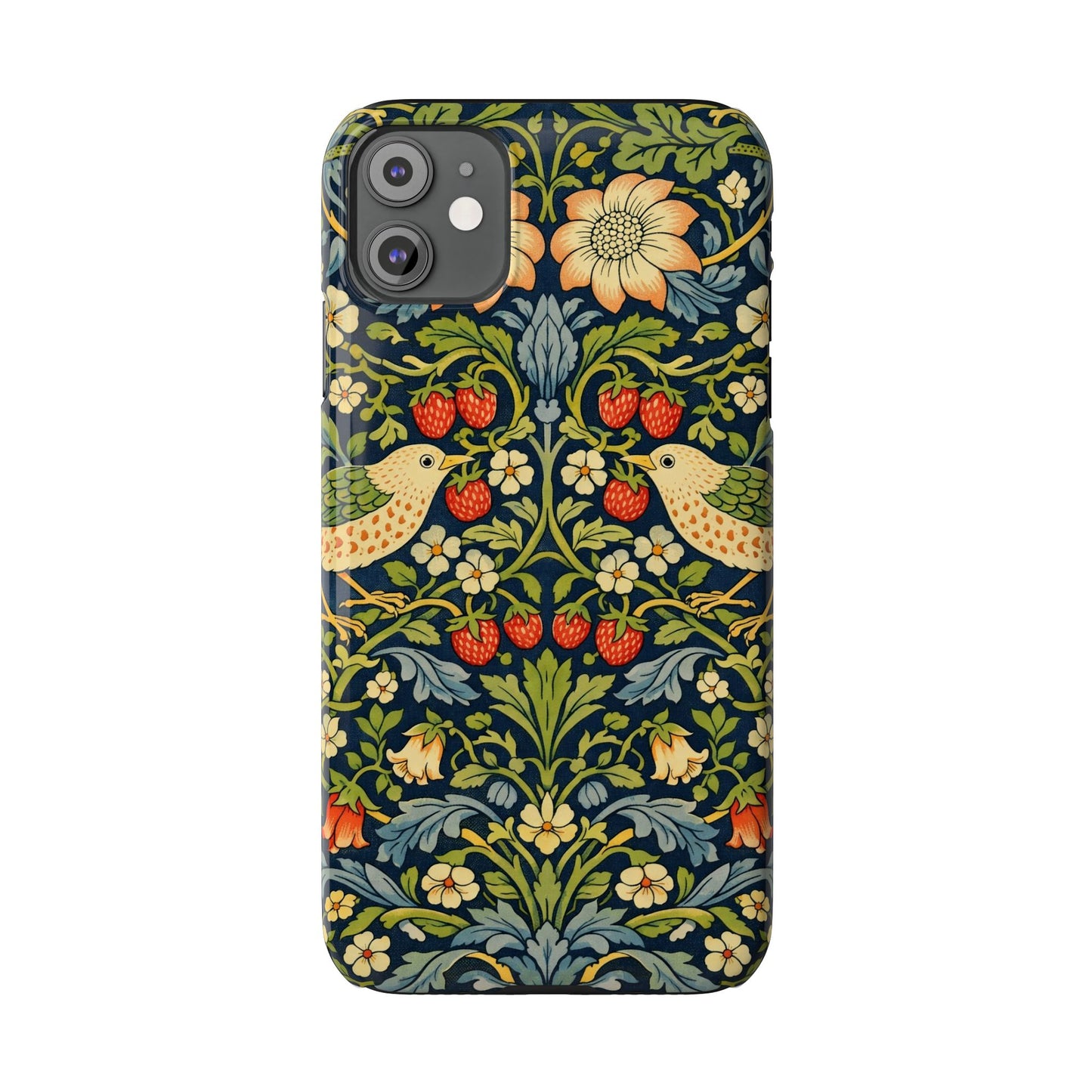 Slim Phone Case — Vintage William Morris Strawberry Thief Floral Pattern