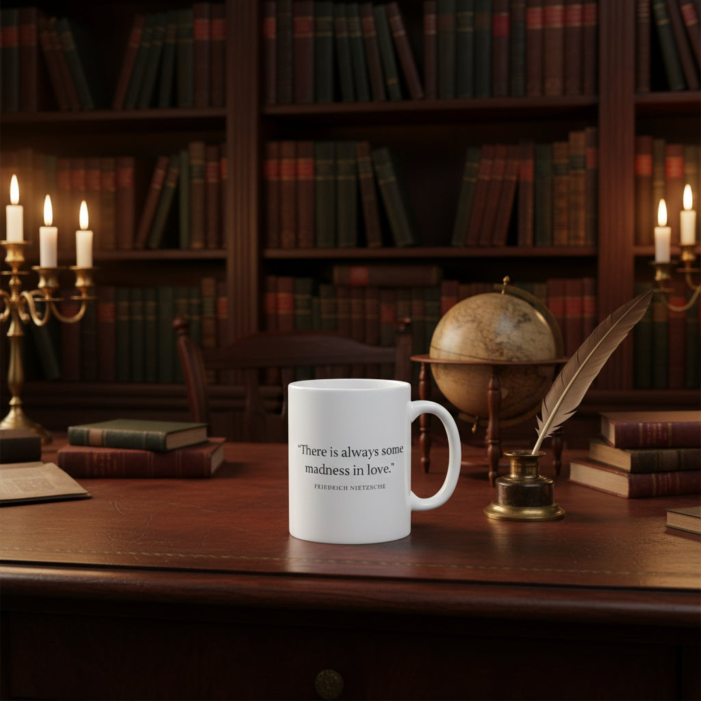 "There is Always Some Madness in Love" Mug — Nietzsche
