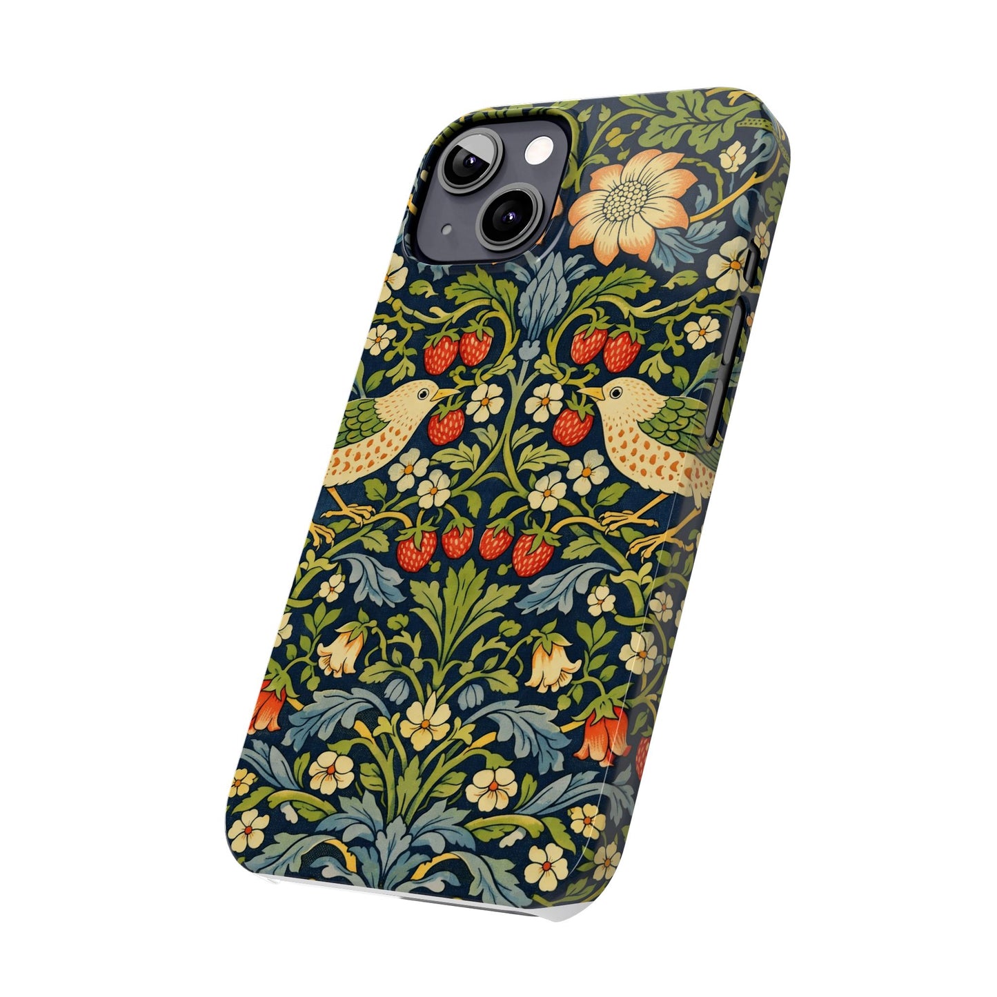 Slim Phone Case — Vintage William Morris Strawberry Thief Floral Pattern