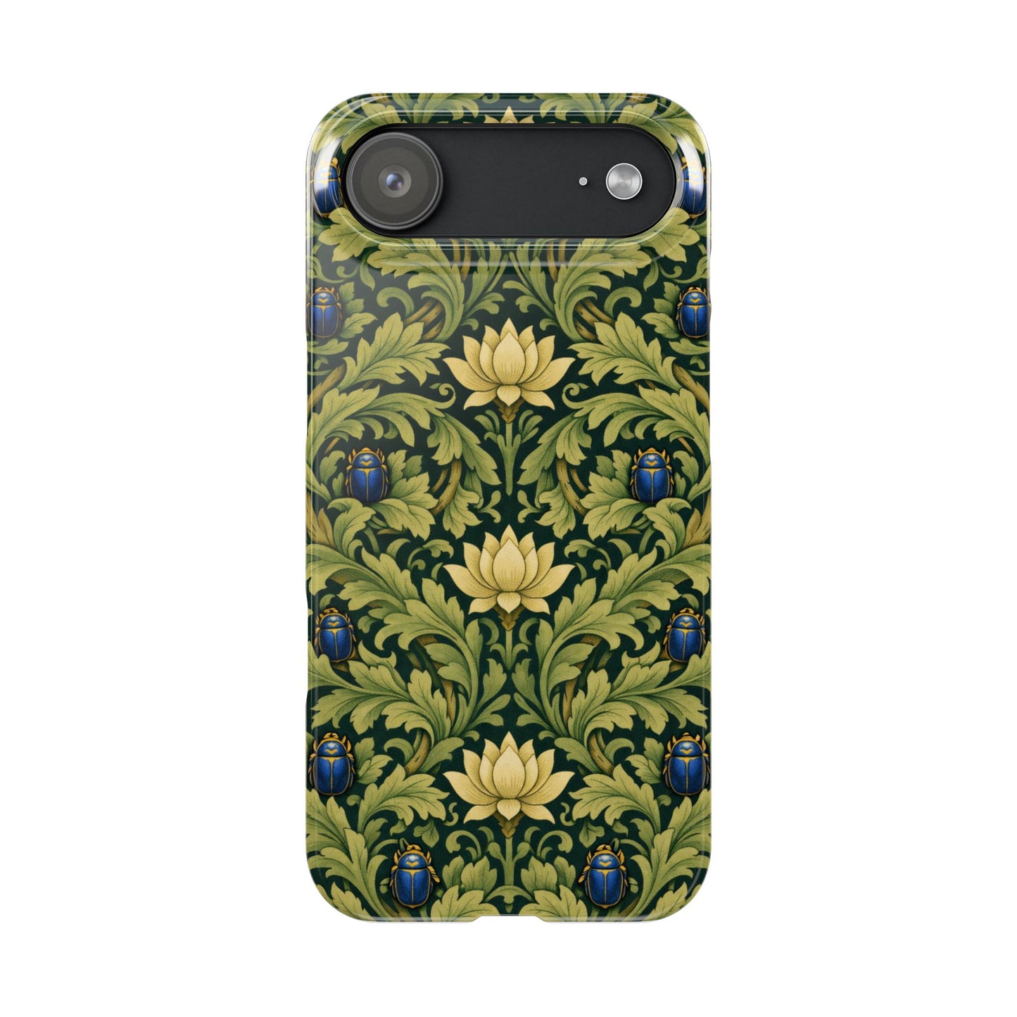 Vintage William Morris Green Lotus & Beetle Slim Phone Case