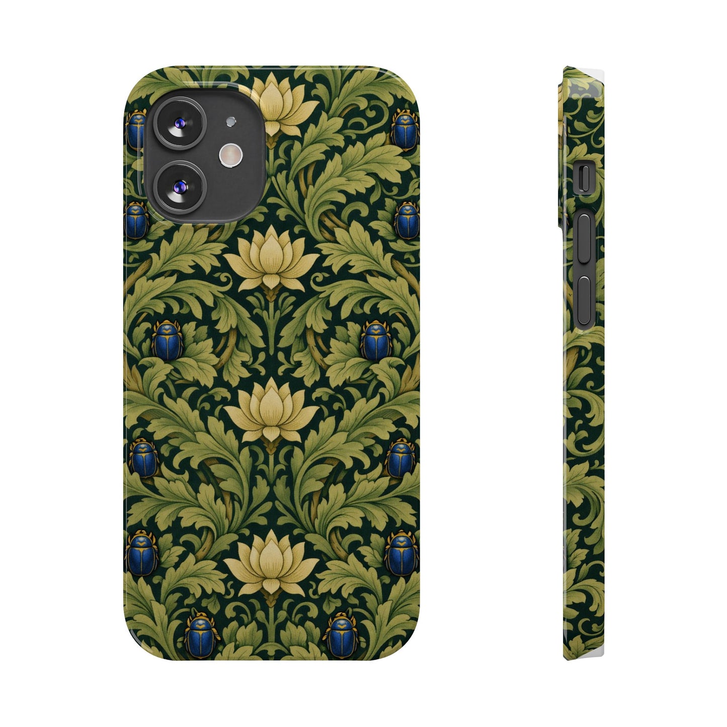 Vintage William Morris Green Lotus & Beetle Slim Phone Case