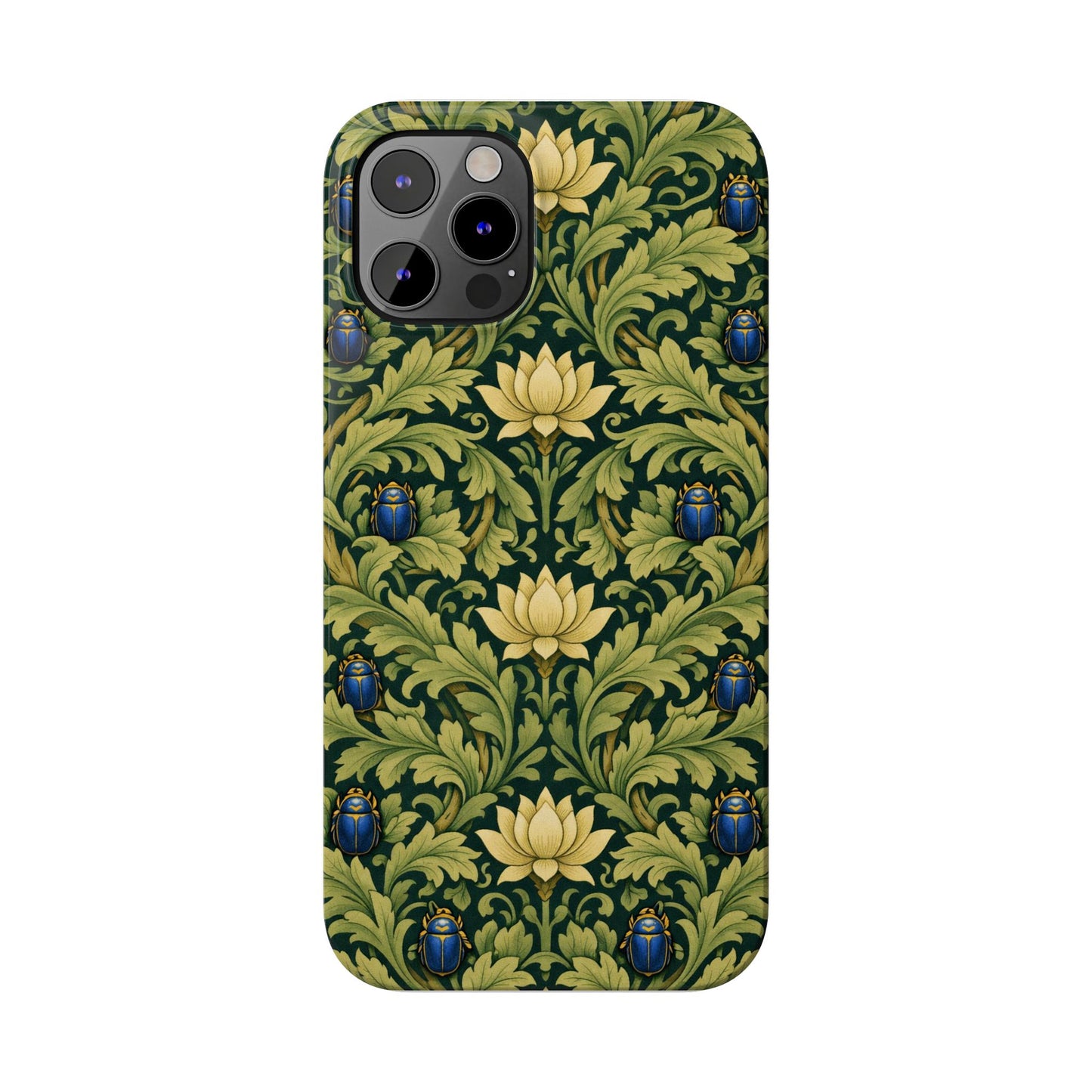 Vintage William Morris Green Lotus & Beetle Slim Phone Case