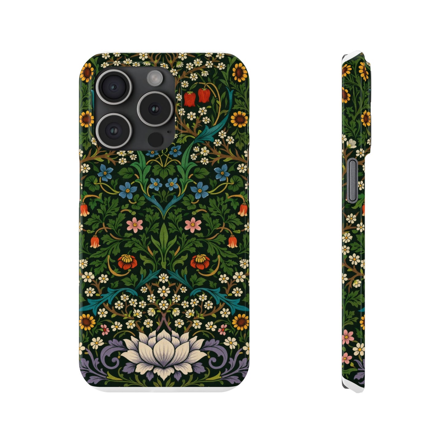 Slim Phone Case — Vintage Floral William Morris Style Pattern