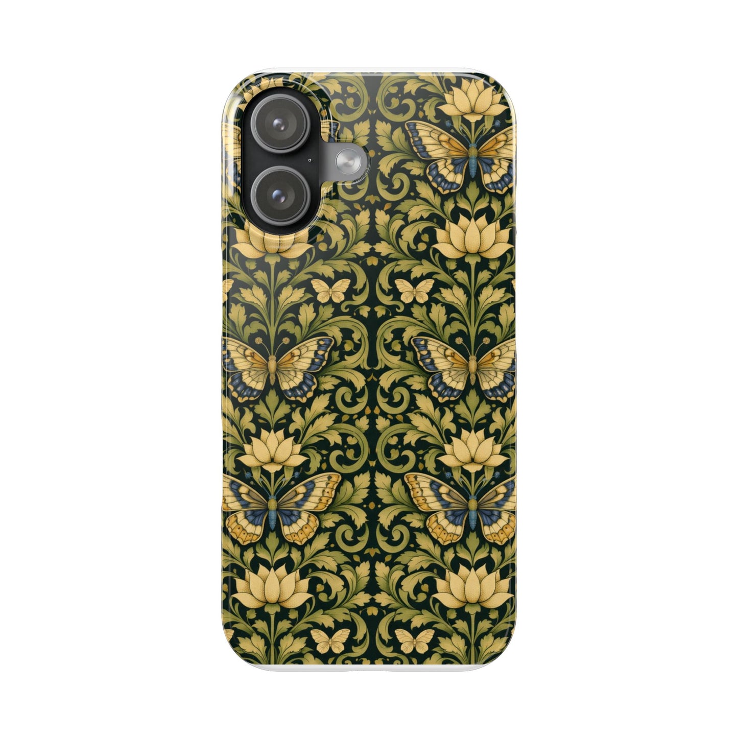 Victorian Butterfly Slim Phone Case — Vintage Floral Pattern