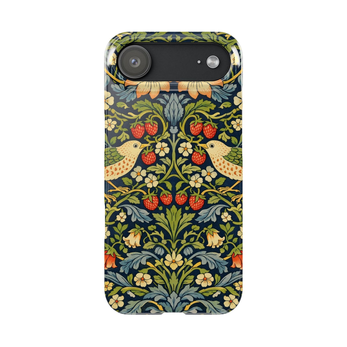 Slim Phone Case — Vintage William Morris Strawberry Thief Floral Pattern