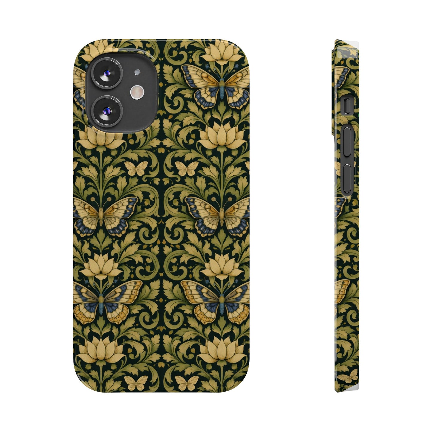 Victorian Butterfly Slim Phone Case — Vintage Floral Pattern