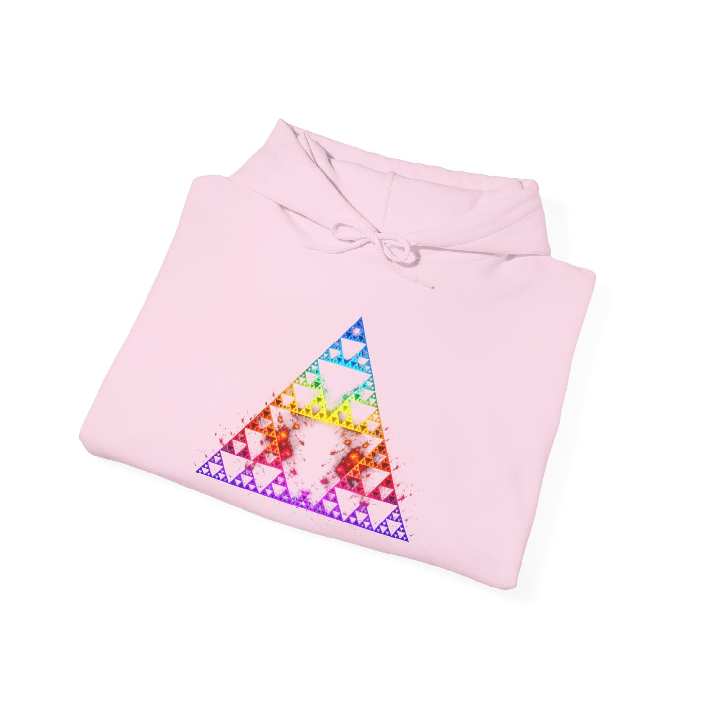 Sierpiński Fractal Hoodie — Rainbow Sacred Geometry Pullover
