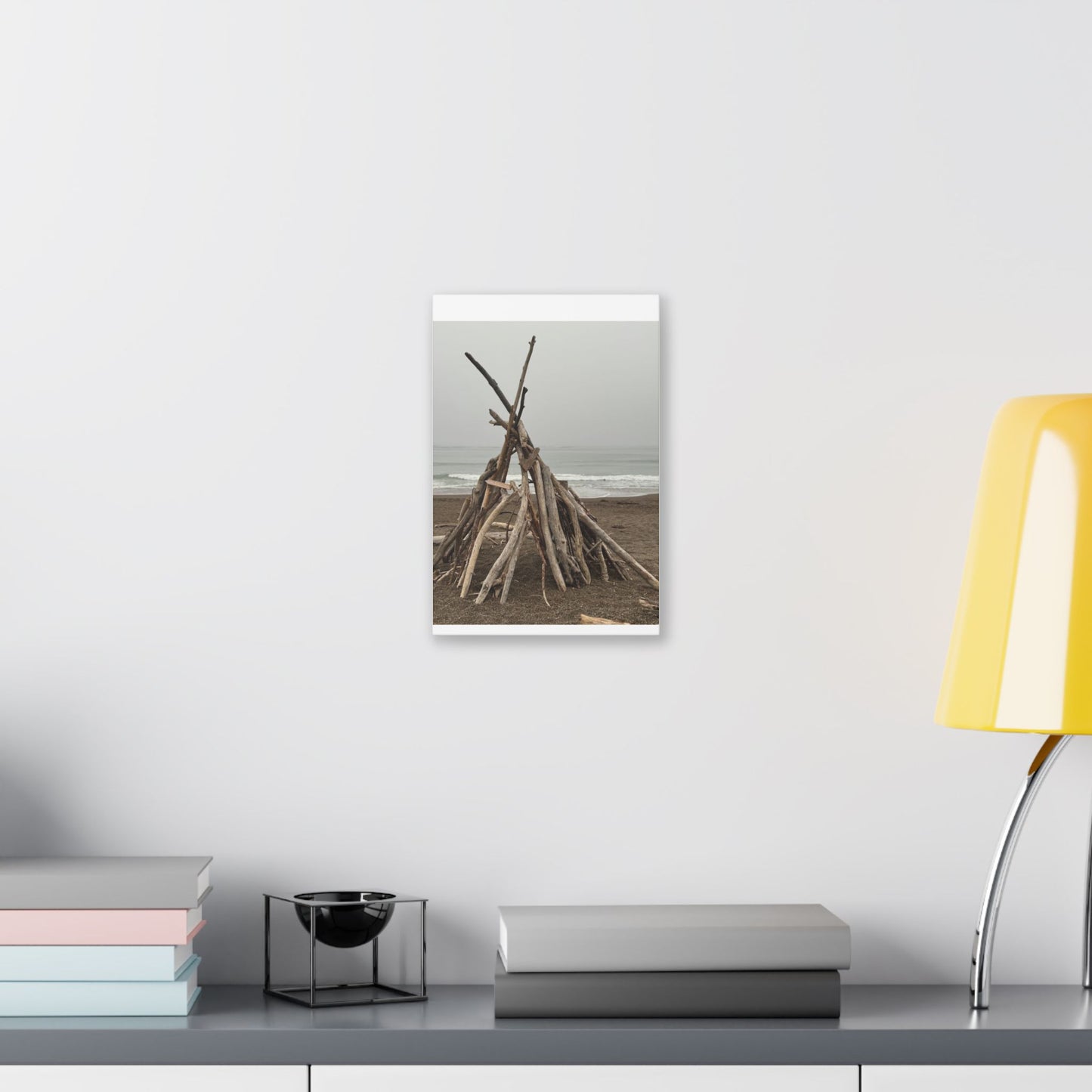 Driftwood Teepee Beach Driftwood Canvas