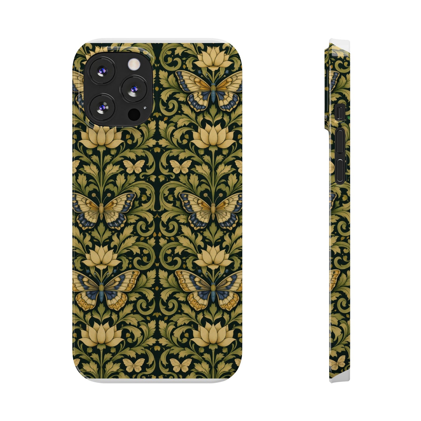 Victorian Butterfly Slim Phone Case — Vintage Floral Pattern