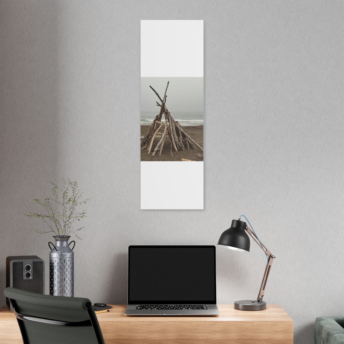 Driftwood Teepee Beach Driftwood Canvas