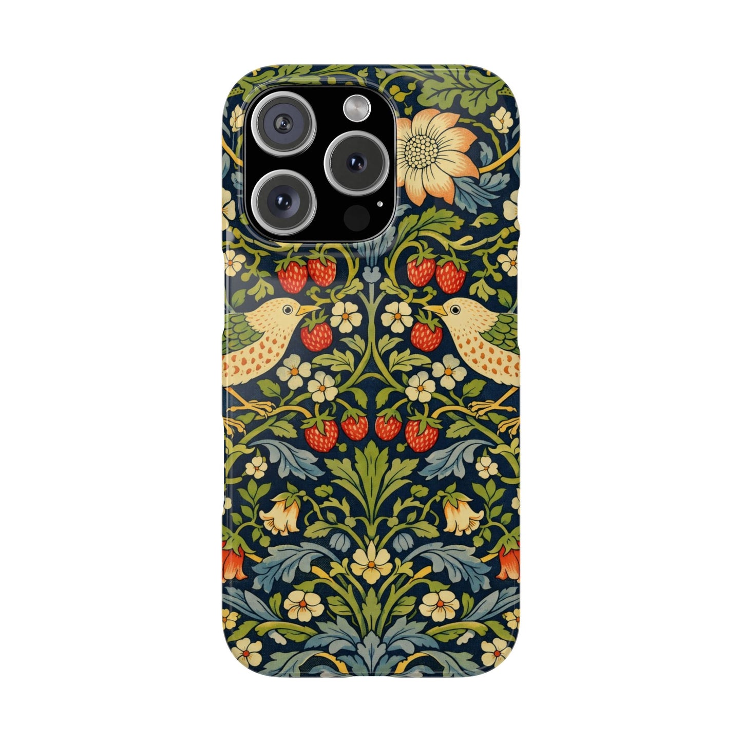 Slim Phone Case — Vintage William Morris Strawberry Thief Floral Pattern