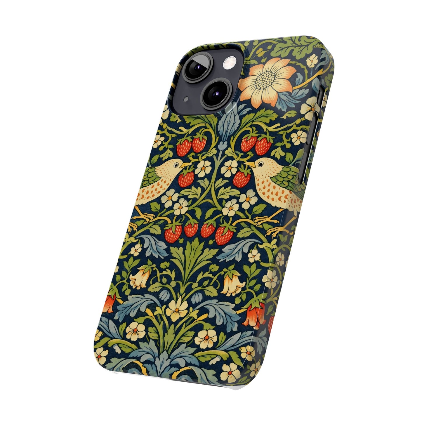 Slim Phone Case — Vintage William Morris Strawberry Thief Floral Pattern