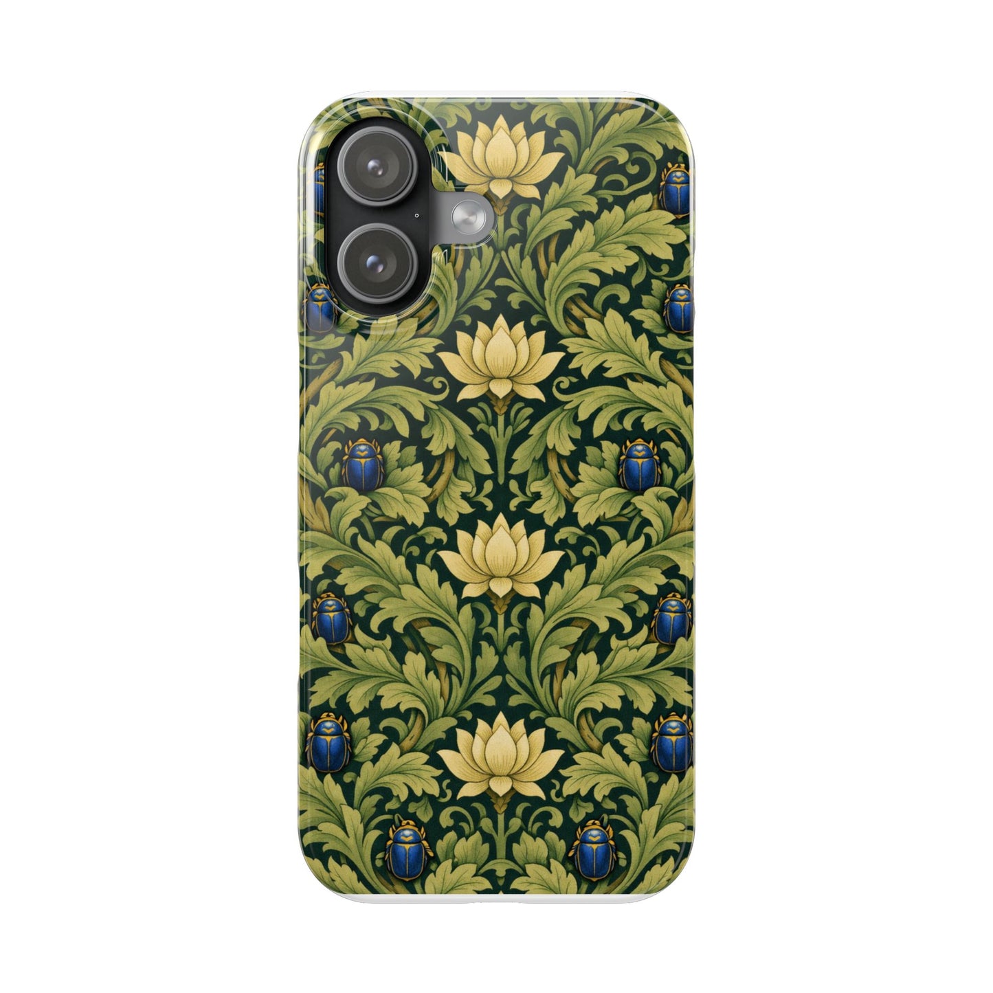 Vintage William Morris Green Lotus & Beetle Slim Phone Case
