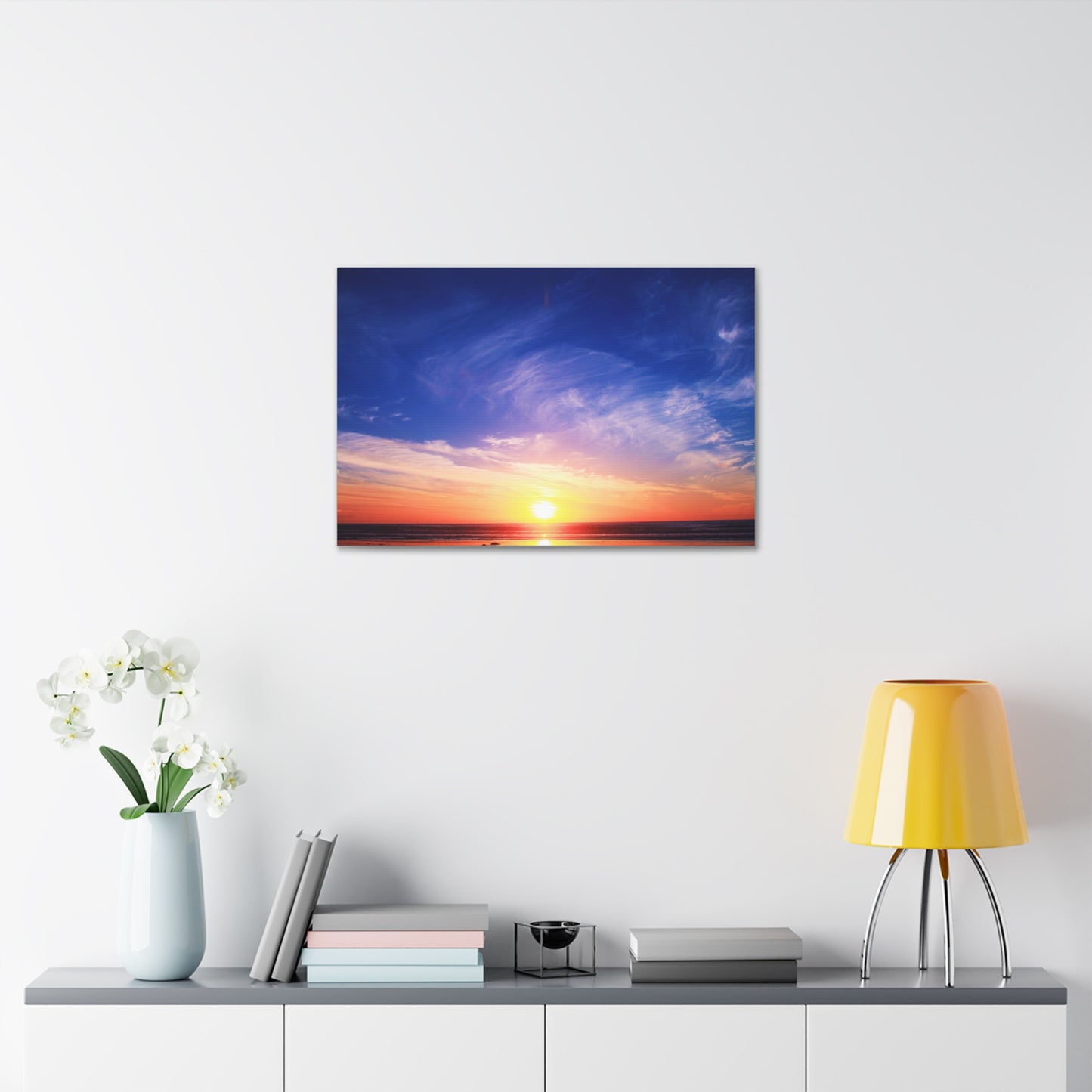 Sunset Ocean Horizon Canvas, Stretched 1.5"