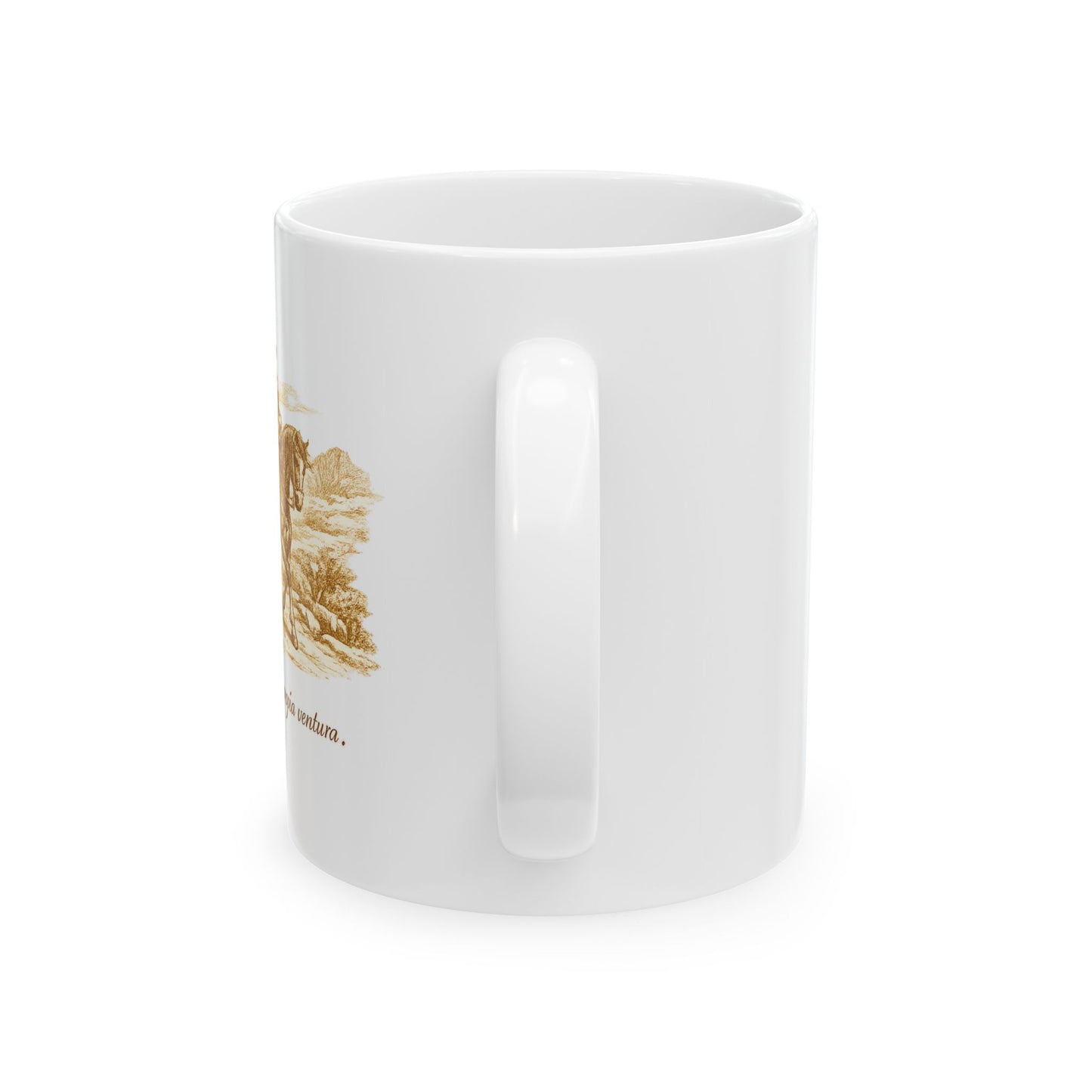 Don Quixote Ceramic Mug – Sepia Print | Cervantes Quote