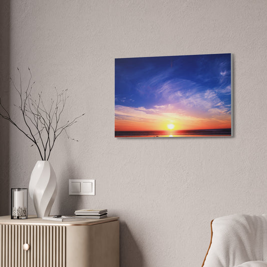 Sunset Ocean Horizon Canvas, Stretched 1.5"