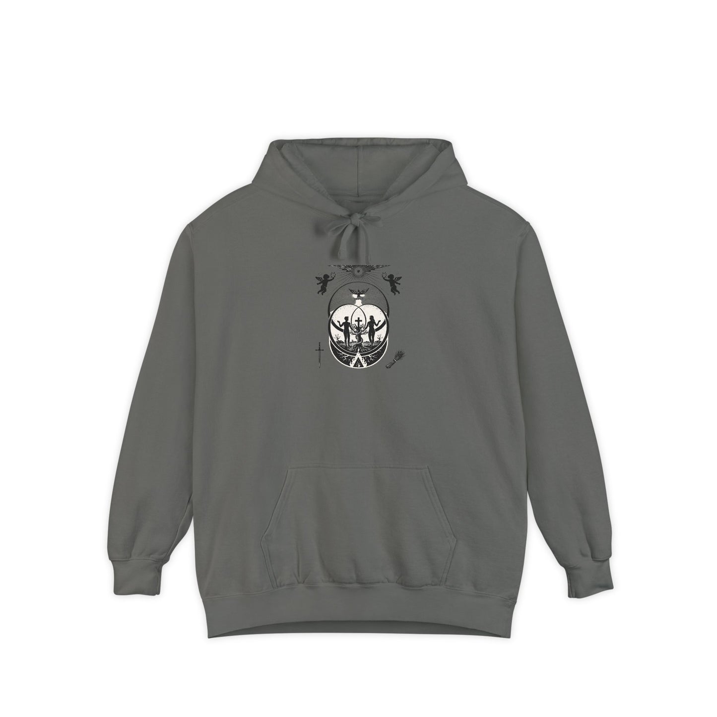 Moonlit Forest Hoodie — Crescent Moon & Gathering Silhouette Pullover