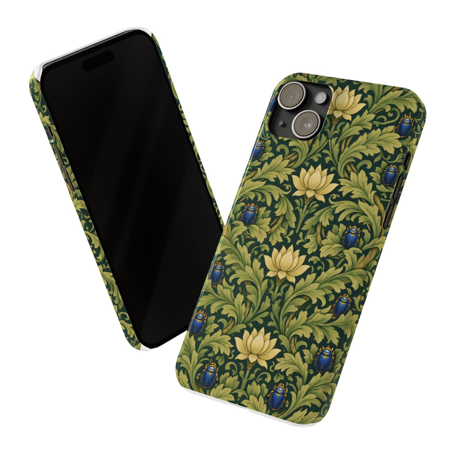 Vintage William Morris Green Lotus & Beetle Slim Phone Case