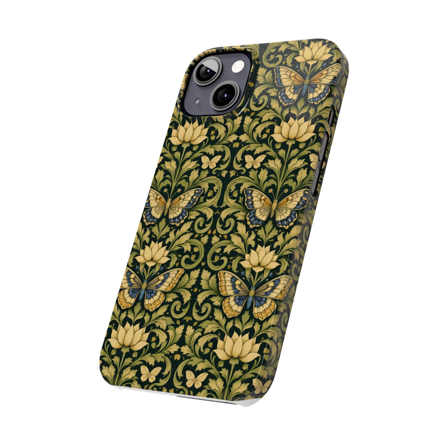 Victorian Butterfly Slim Phone Case — Vintage Floral Pattern