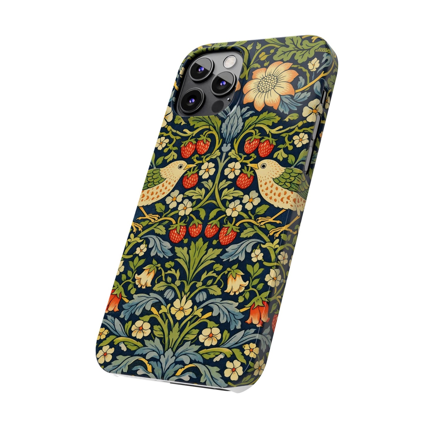 Slim Phone Case — Vintage William Morris Strawberry Thief Floral Pattern