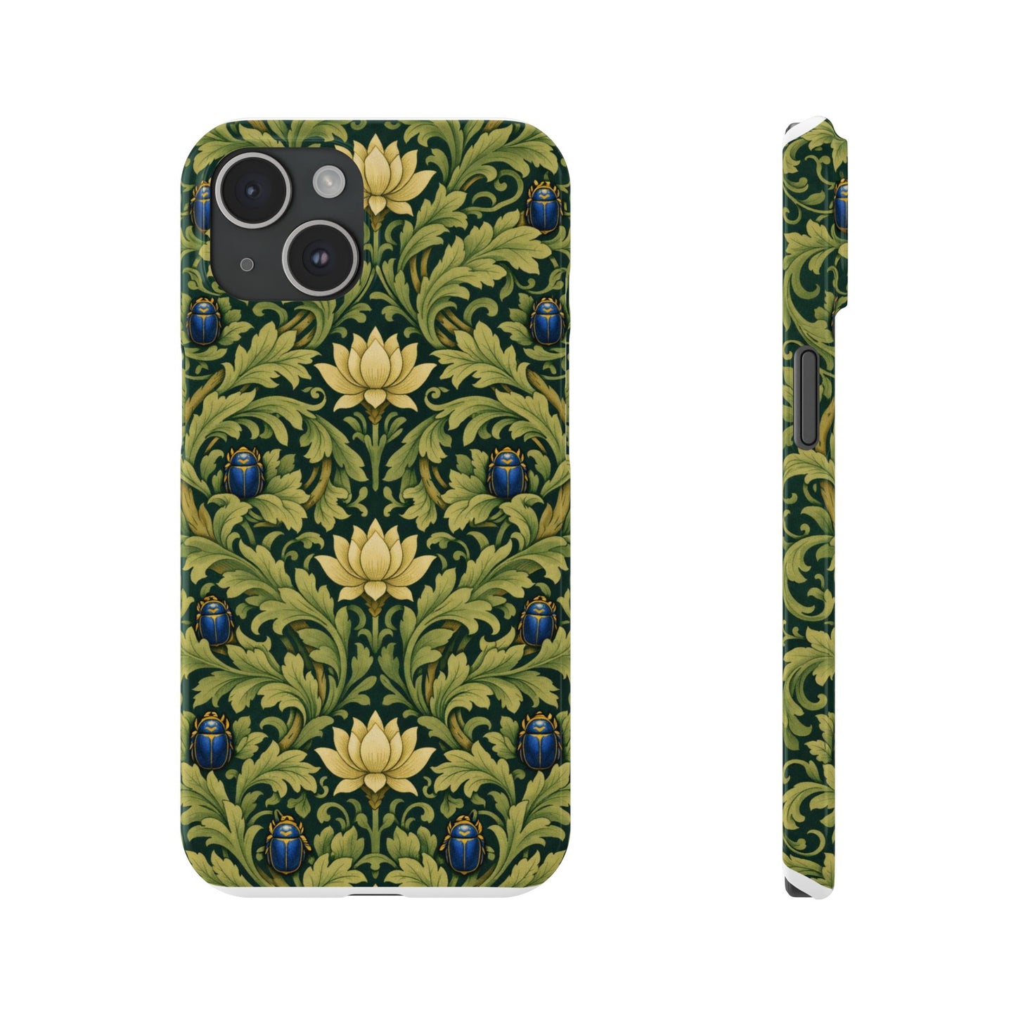 Vintage William Morris Green Lotus & Beetle Slim Phone Case
