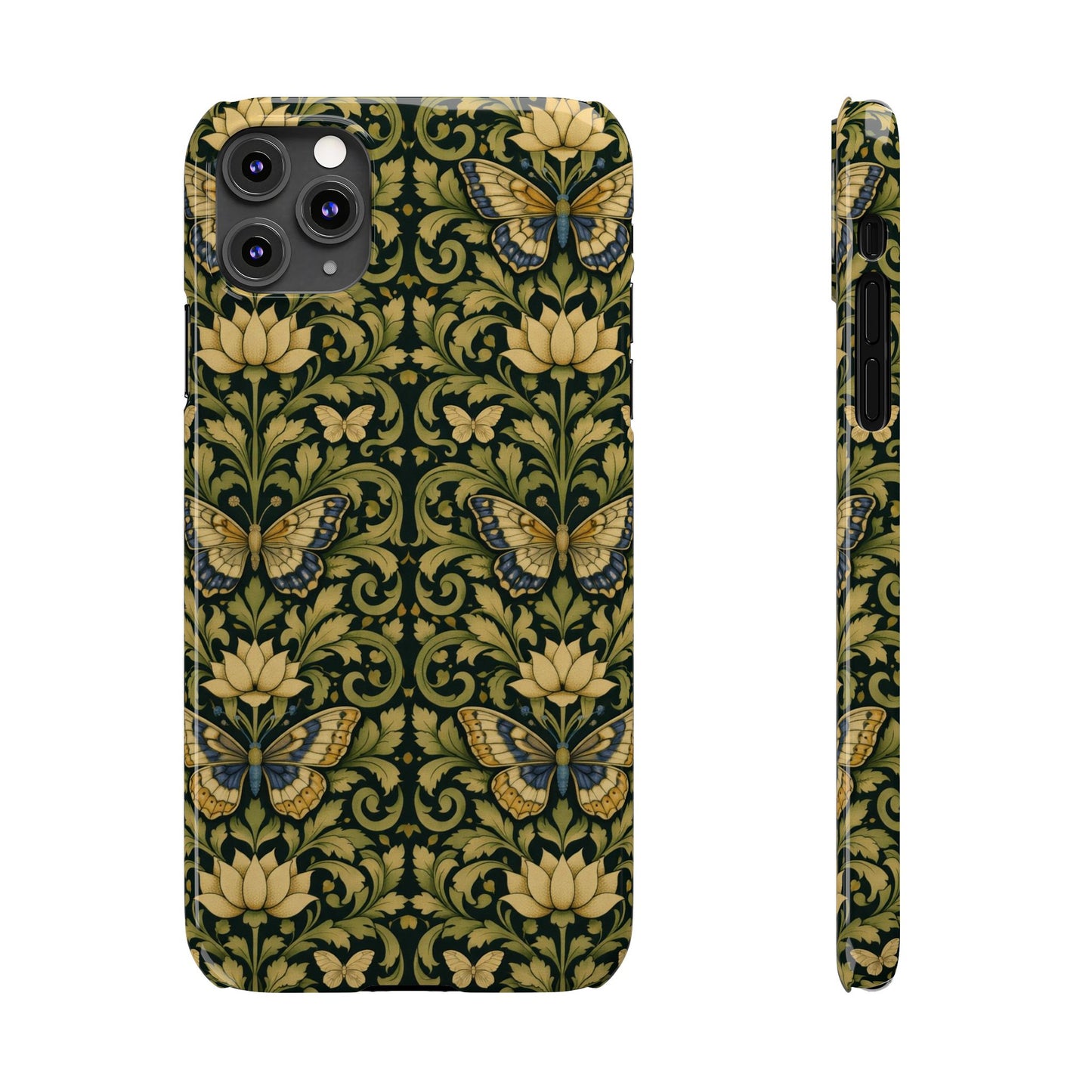 Victorian Butterfly Slim Phone Case — Vintage Floral Pattern