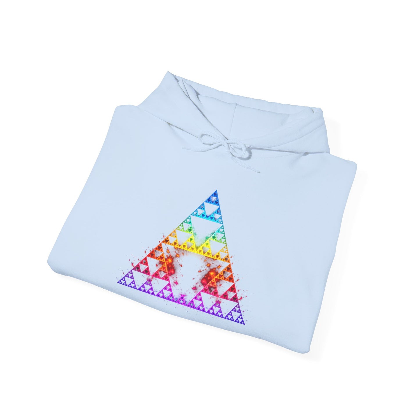 Sierpiński Fractal Hoodie — Rainbow Sacred Geometry Pullover