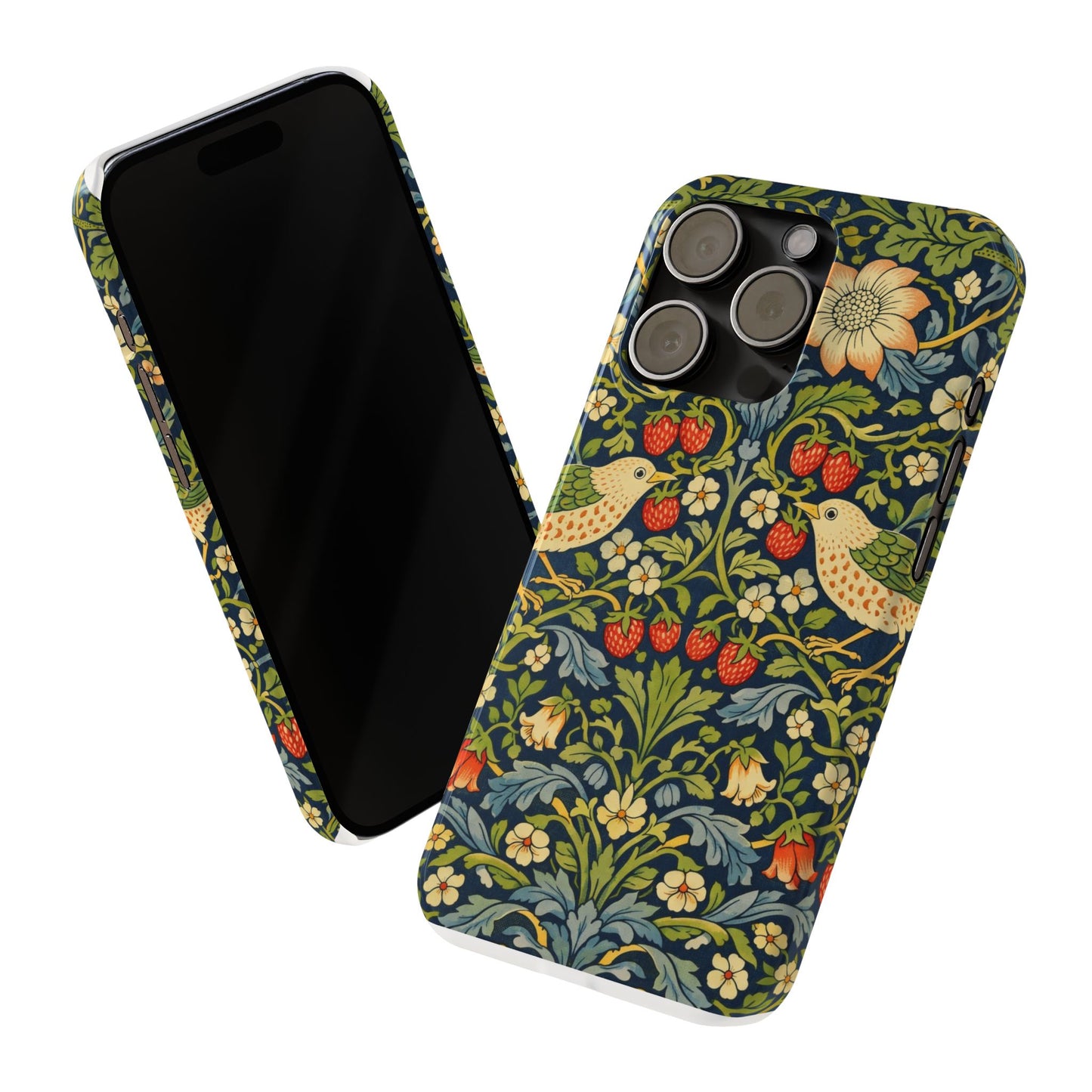 Slim Phone Case — Vintage William Morris Strawberry Thief Floral Pattern